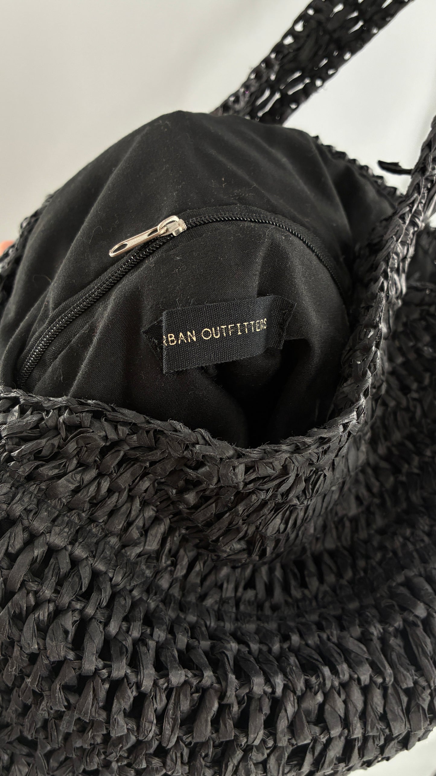 Urban Outfitters Black Straw Tote Bag with Tags