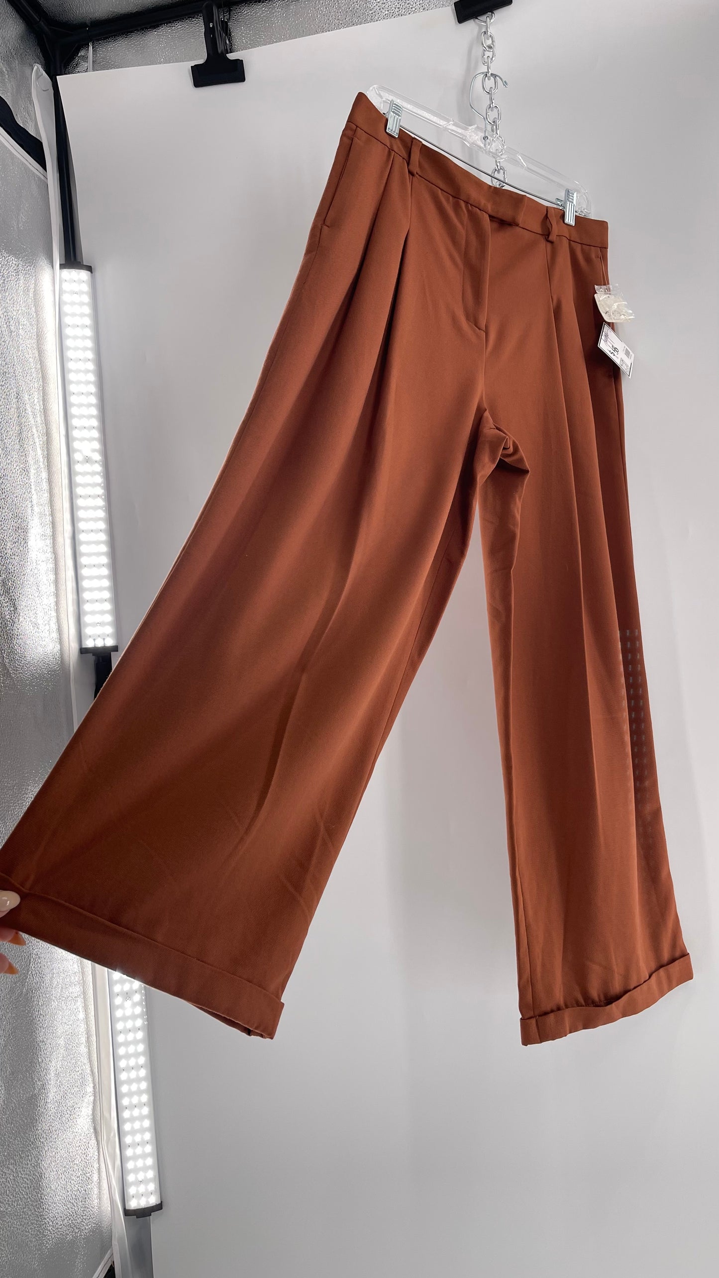 Free People Burnt Orange Wide Leg Trouser (8)