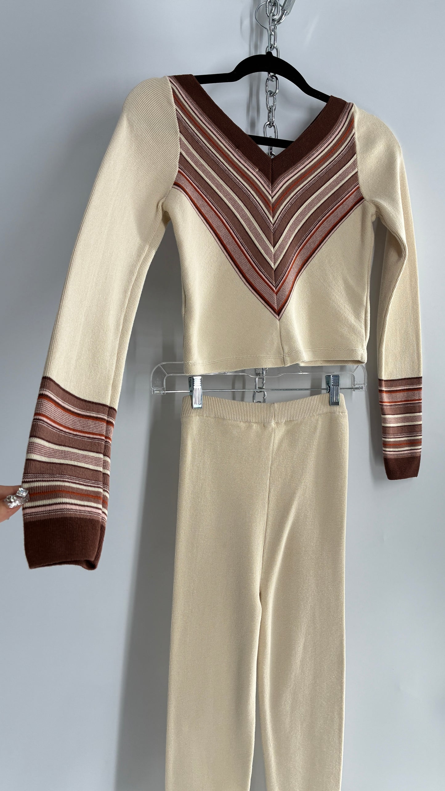 Intimately Free People Worn Knit 70s Style 2 Piece Set (Small)