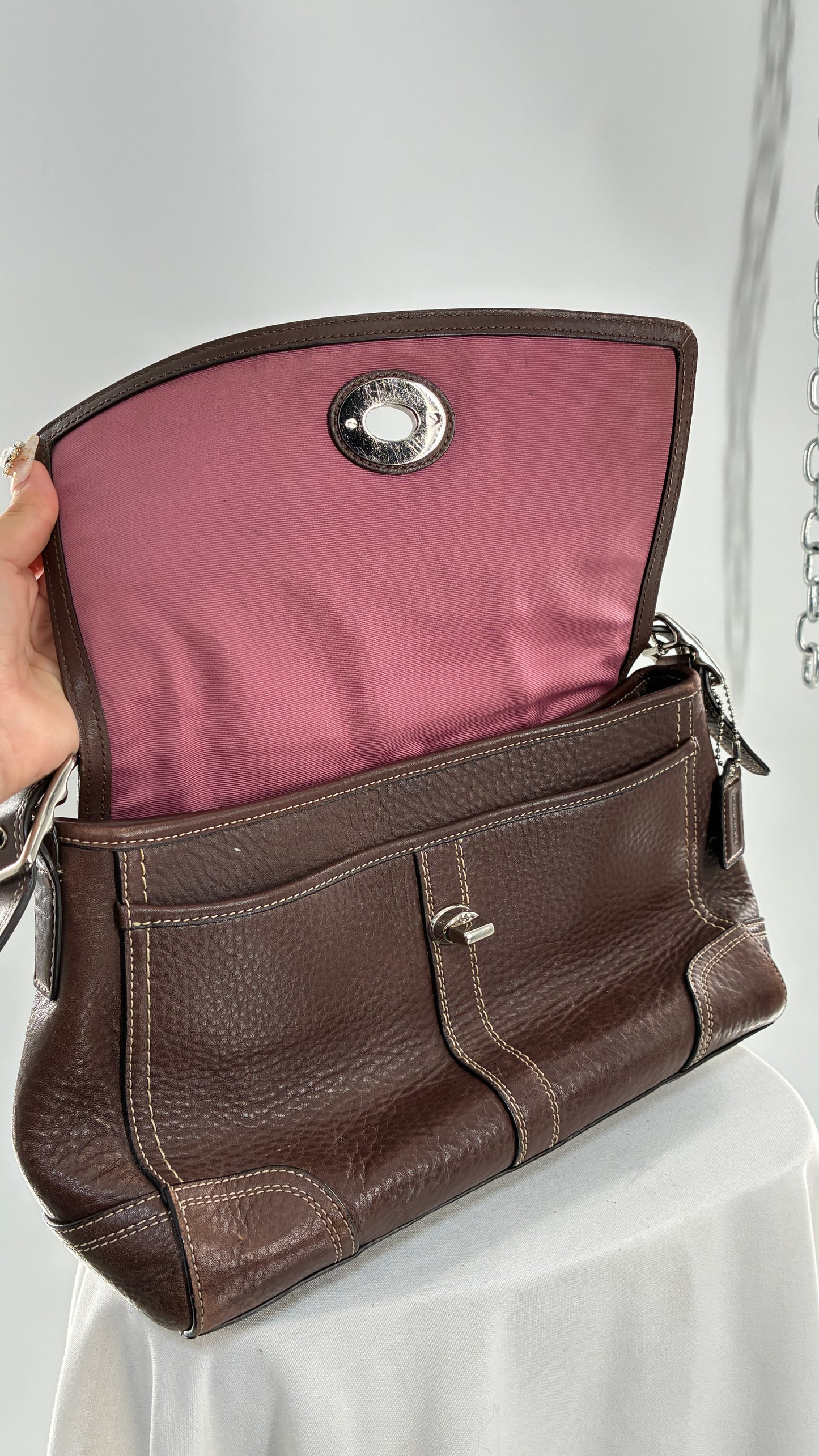 Vintage COACH Hamilton Brown Leather Crossbody
