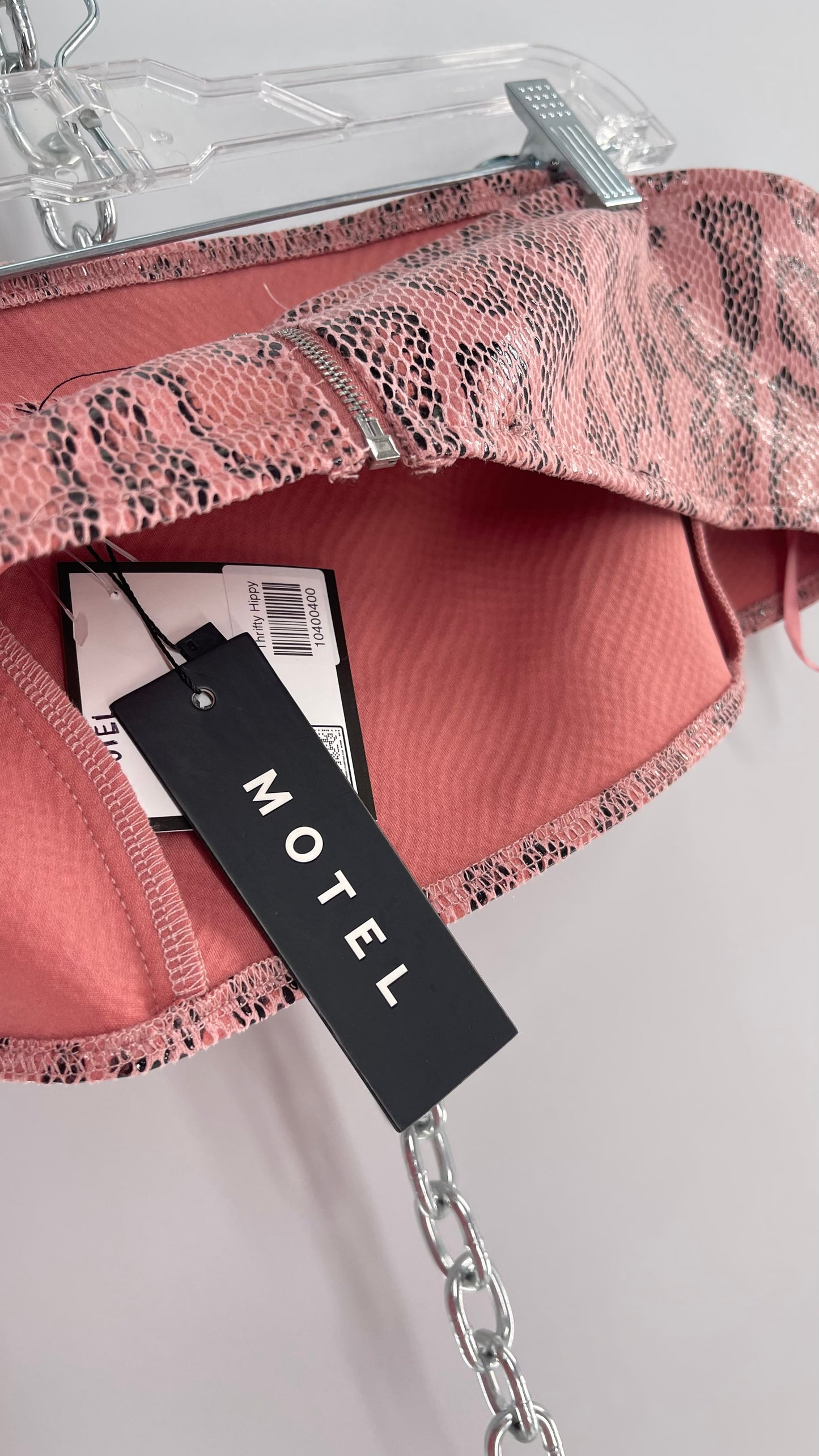MOTEL Pink Snakeprint Bandeau with Tags Attached (XL)