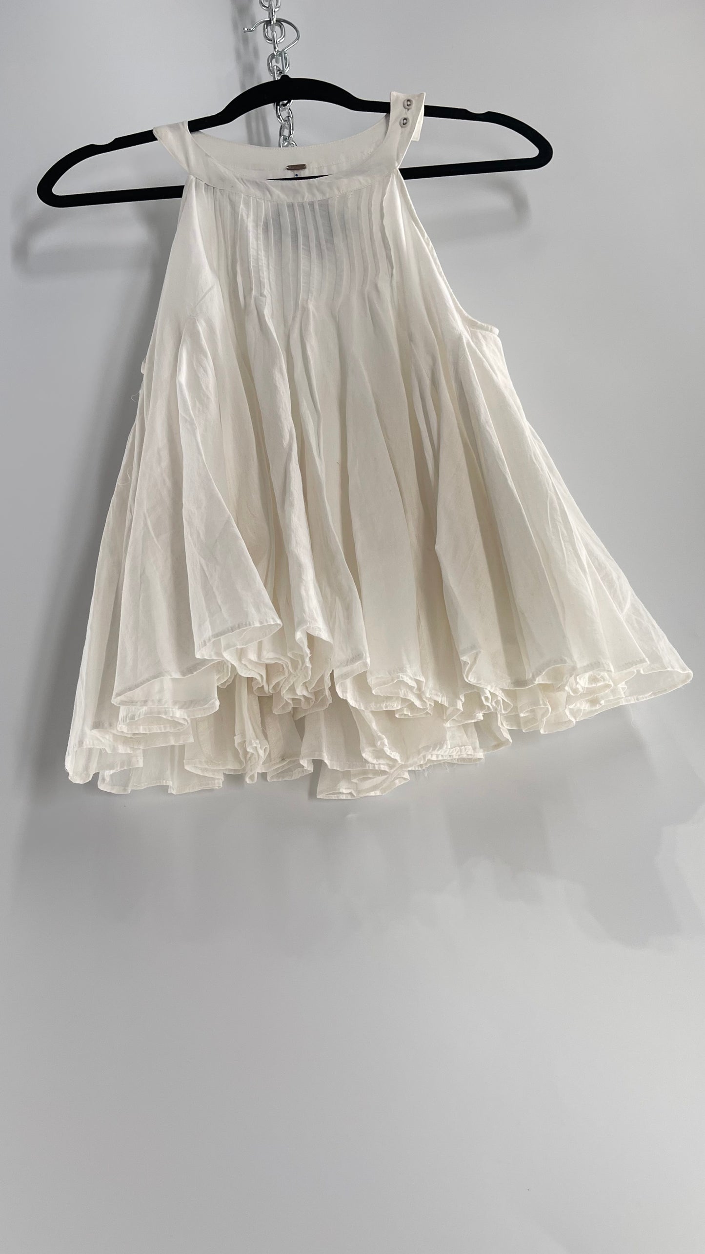 Free People White Pleated Tunic (XS)