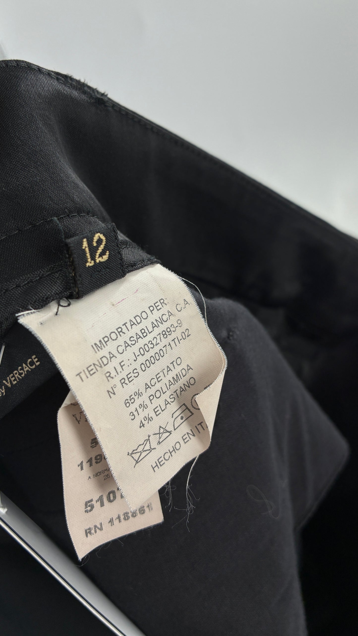 Vintage VERSACE Black Pleated Low Waisted Trouser (46/12)