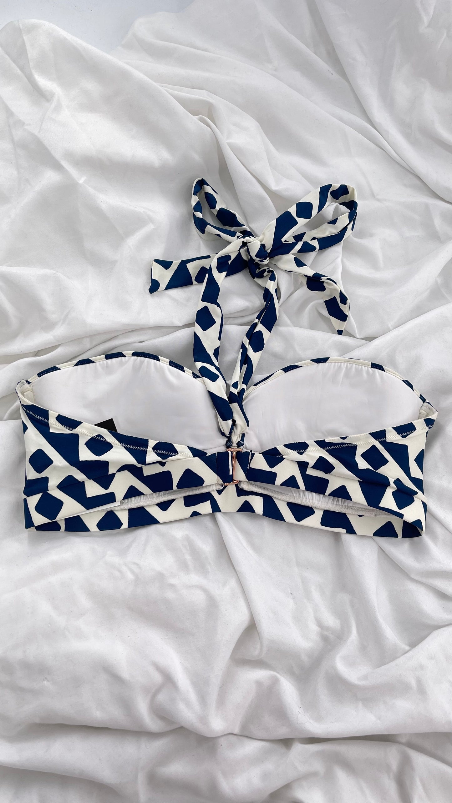 Anthropologie ALIHOP Navy and White Swim Top (Large)