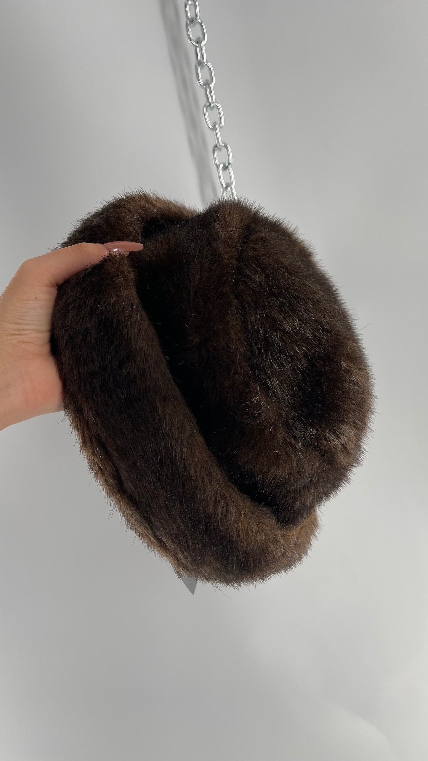 Vintage BenBerger Brown Faux Fur Rolled Brim Hat