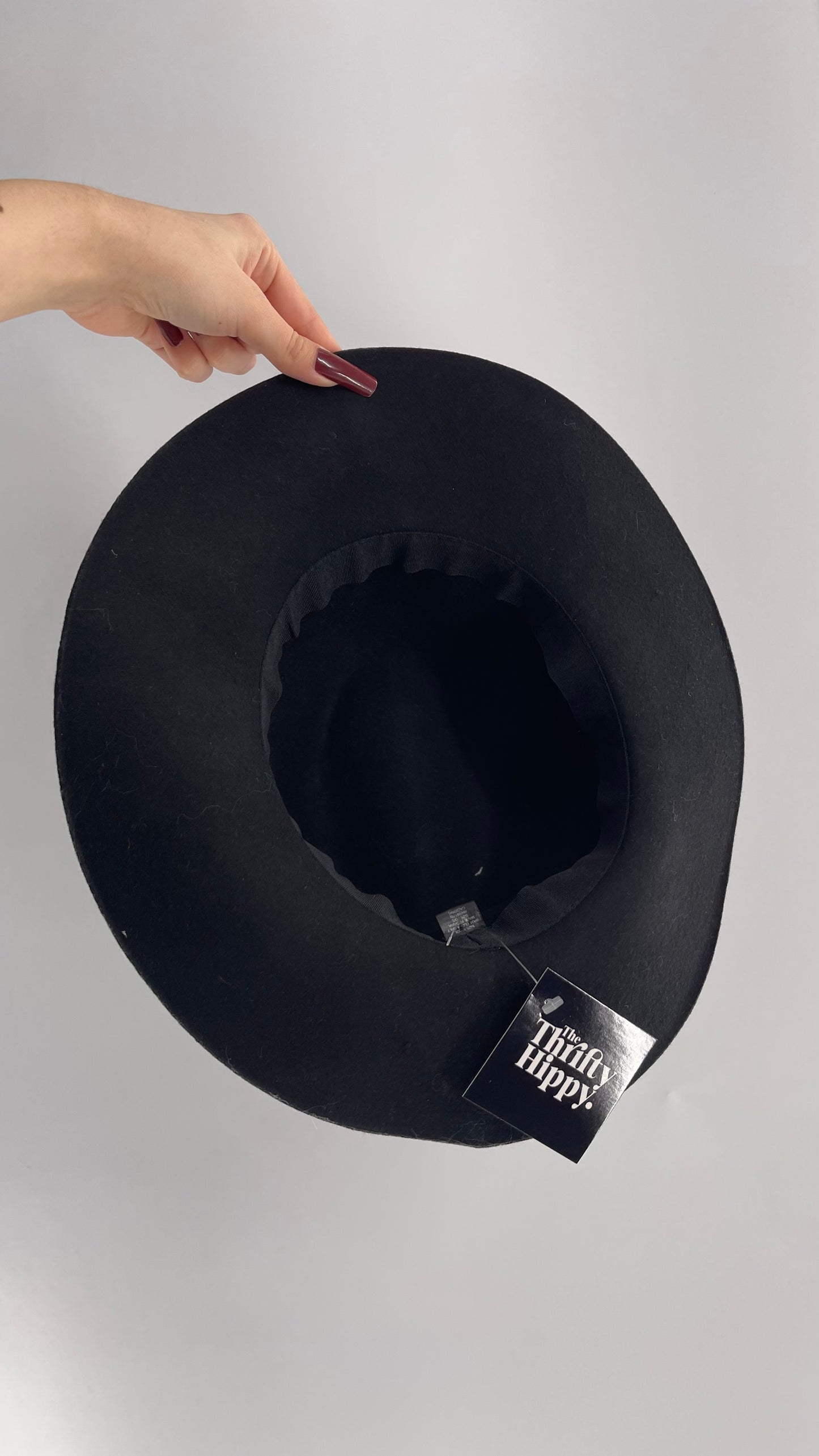 Black Woven Felt Sun Hat