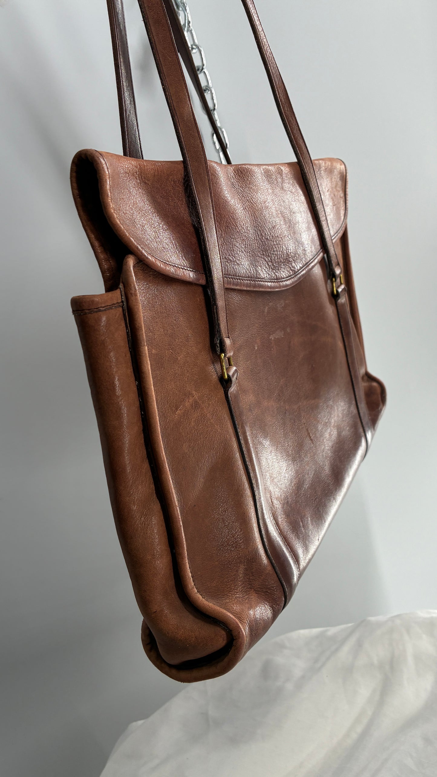 Vintage COACH Leather Envelope Saddle Briefcase Bag