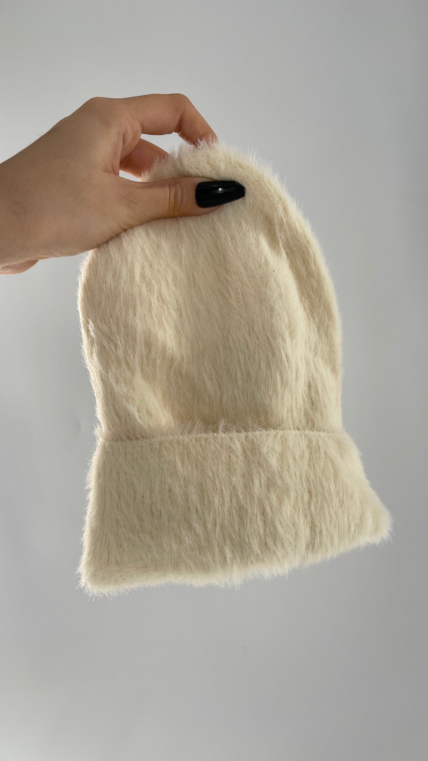 Anthropologie Sleeping on Snow White Fuzzy Beanie