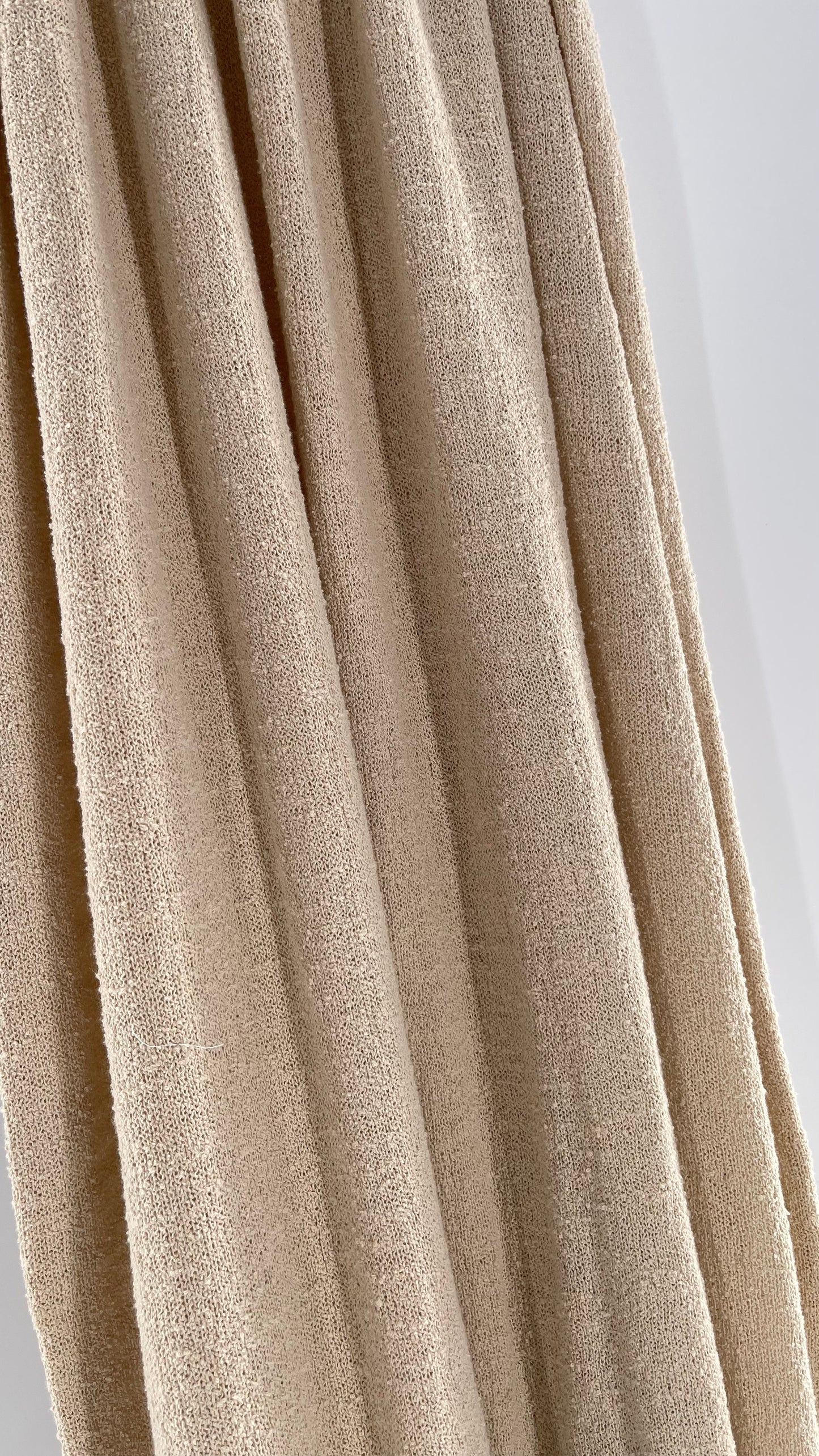 Free People Beach Beige Slinky Halter Textured Maxi Dress