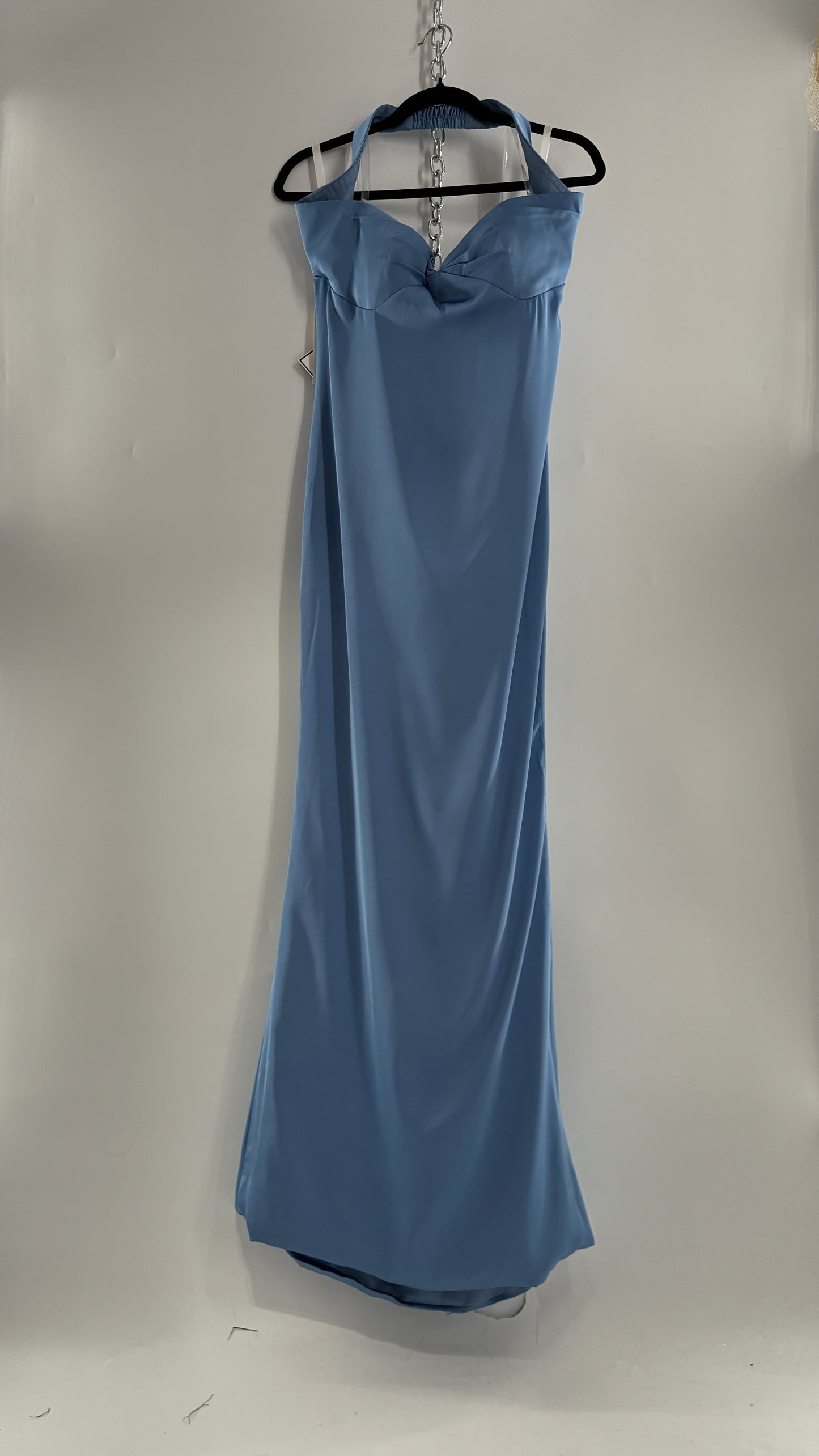 Vintage Powder Blue Full Length Gown with Ruched, Padded Bust and Tags Attached (4)