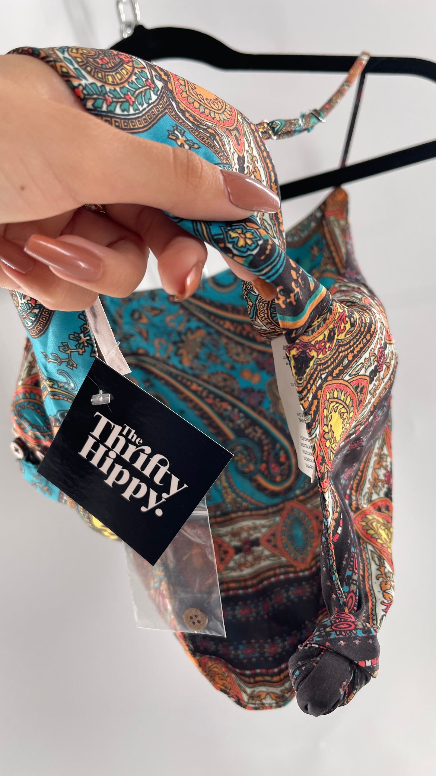 Intimately Free People Satin Paisley Crop with Knot Details (2)