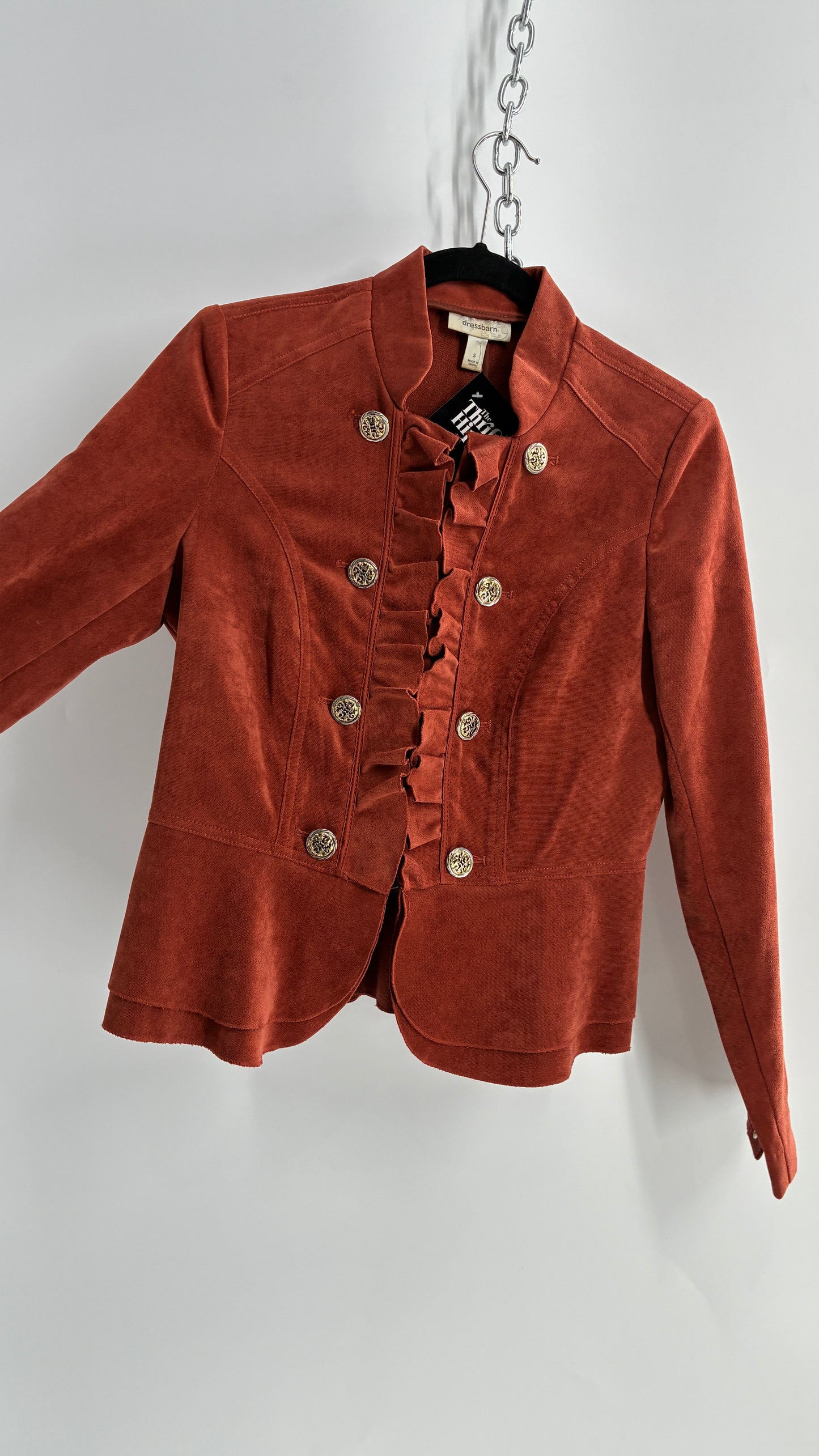 Vintage Orange Button Front Jacket (Small)