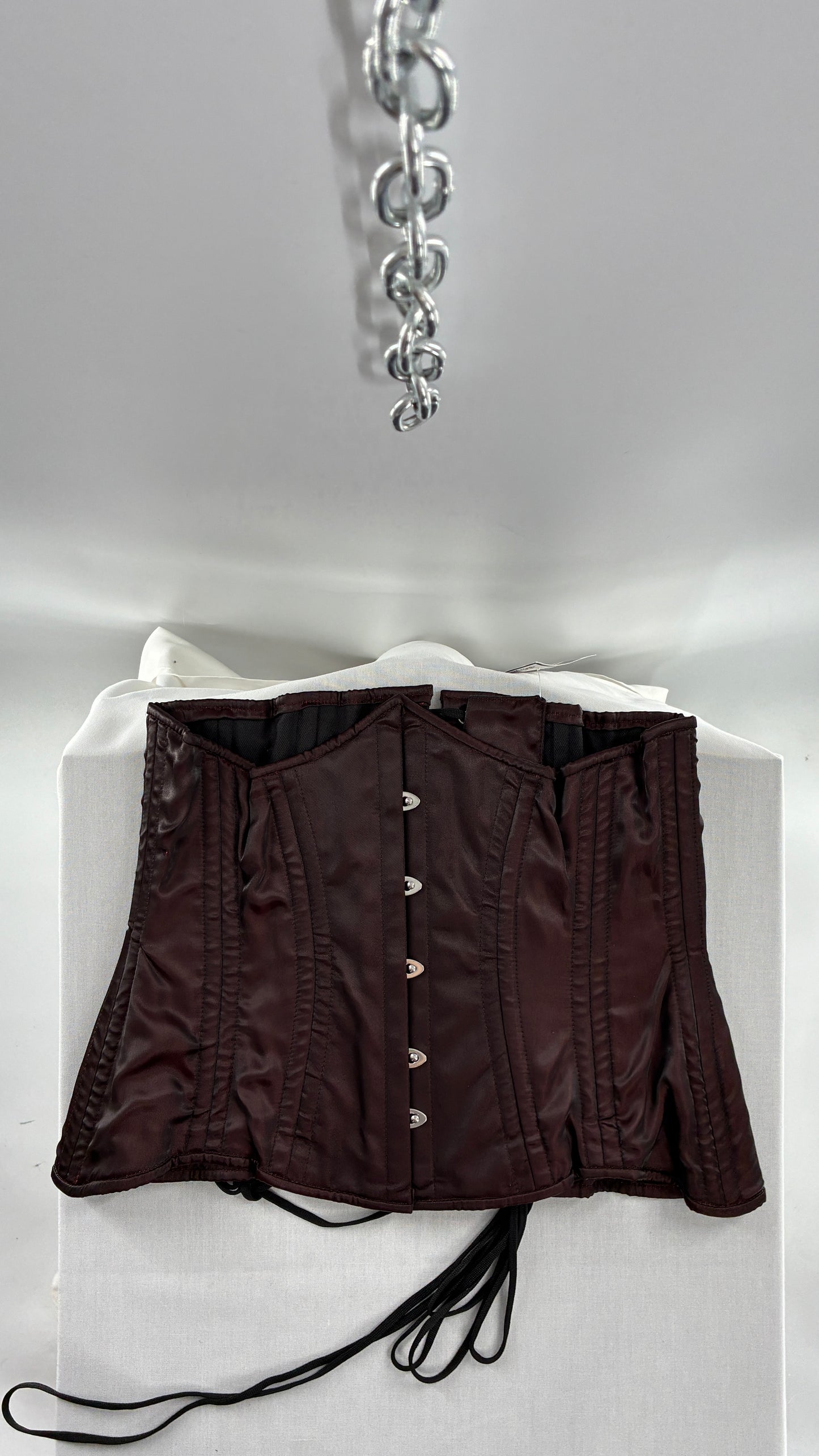 Vintage ORCHARD CORSETS Heavy Duty Burgundy Brown Corset (30”)