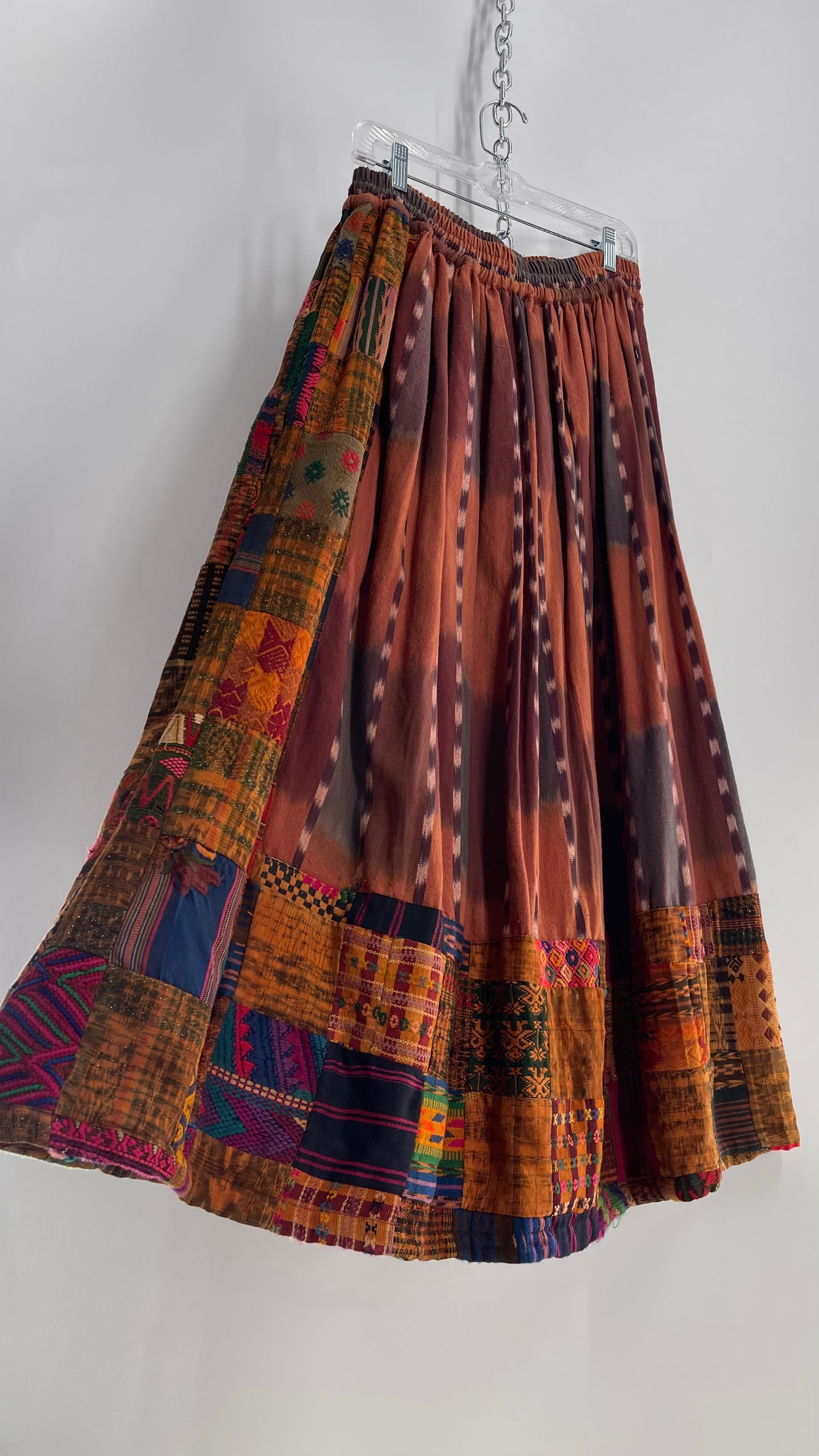 Laise Adzer Vintage Heavily Embroidered, Linen Patchwork Set (M/L)