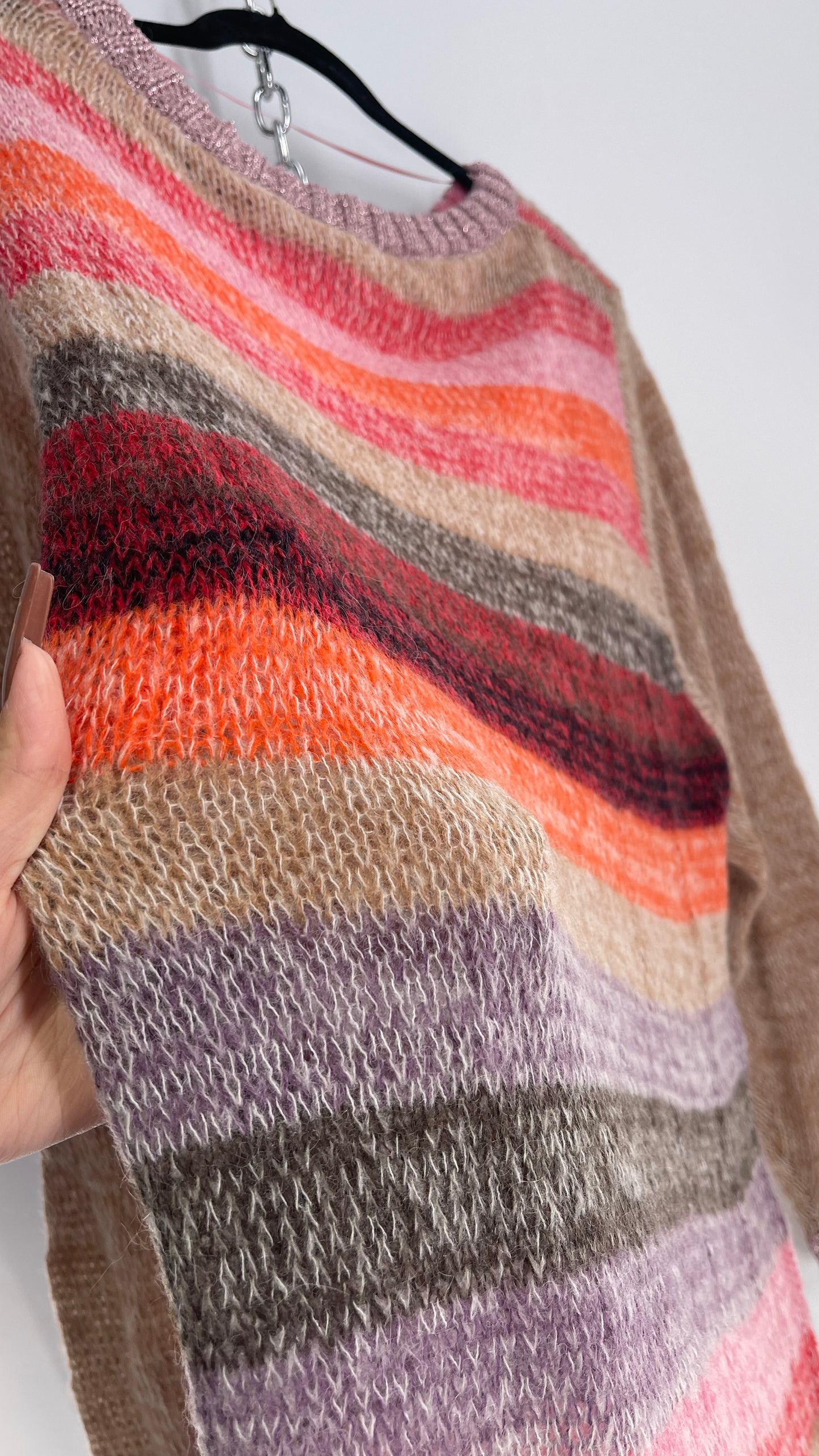 Free People Slouchy Striped Knit with Metallic Details (S/M)