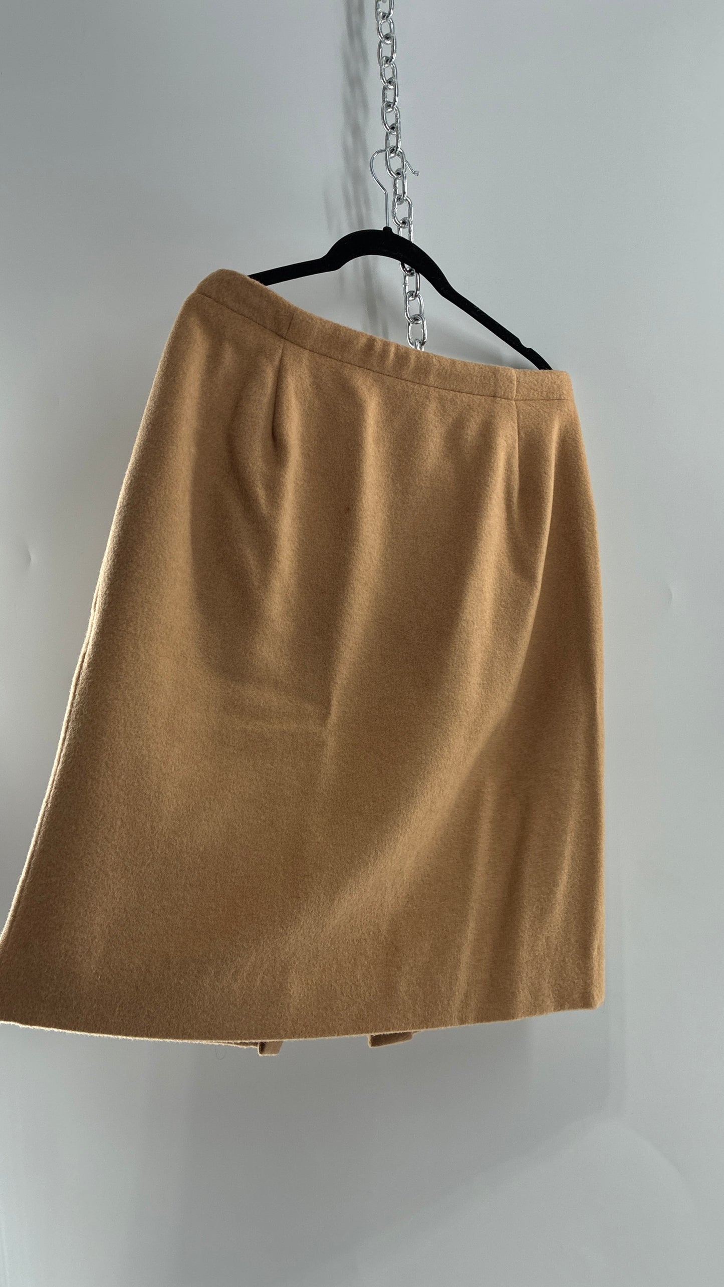 Vintage Brooks Brothers 100% Pure Camelhair Vented Skirt (12)