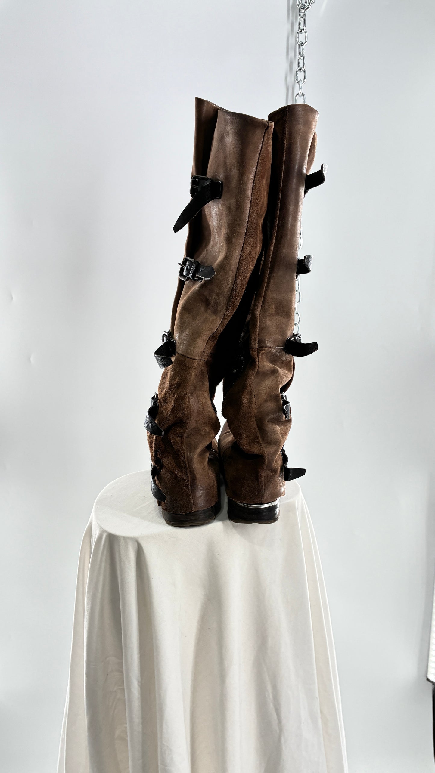 Tatum Over the Knee AS98 Distressed Worn Boots (41)