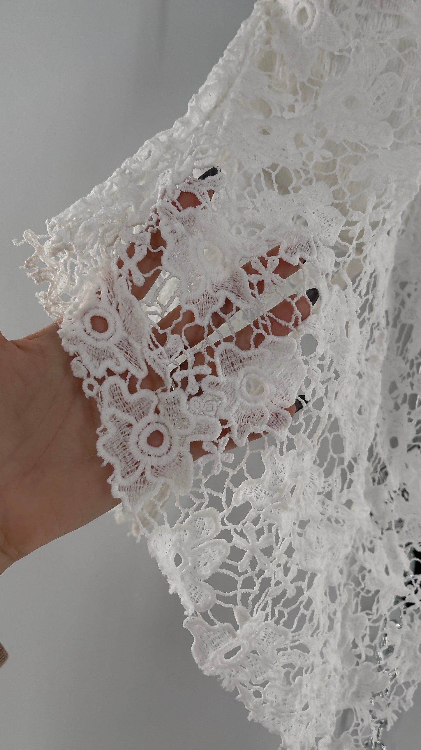 Free People White Smocked Halter with Lace Overlay(XS)