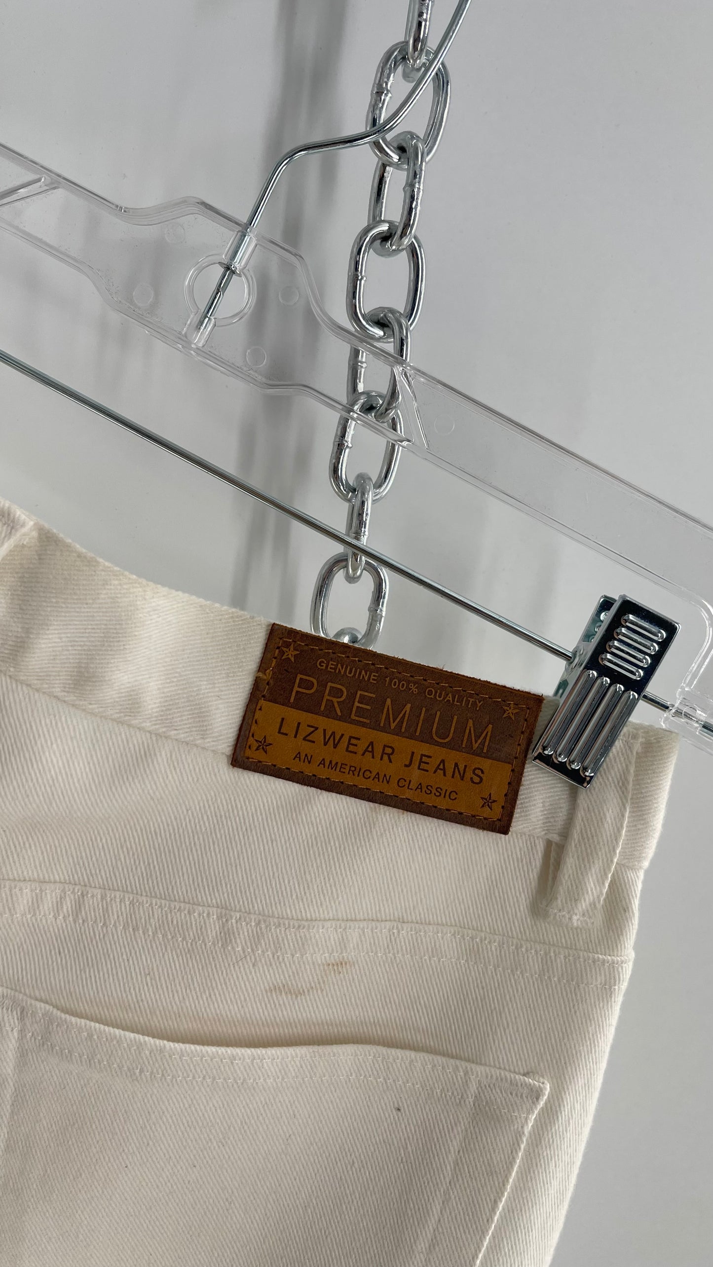 Dead stock Vintage White Liz Claiborne Jeans with distressed hem(Size 10 regular)