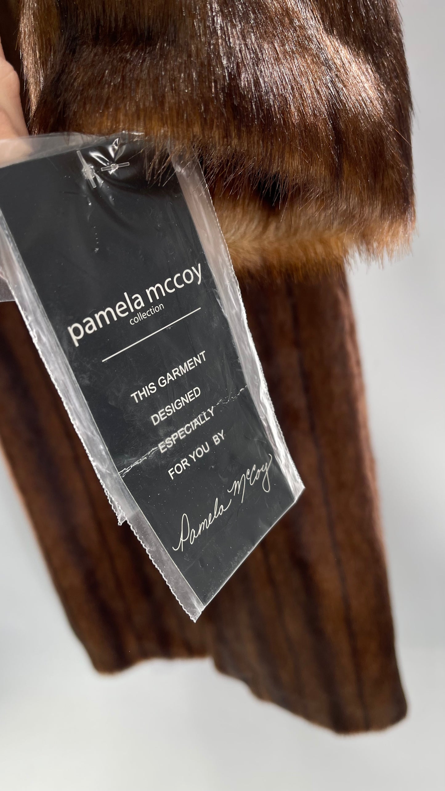 Deadstock Vintage Pamela McCoy Full Length Faux Fur Duster Coat (XS)