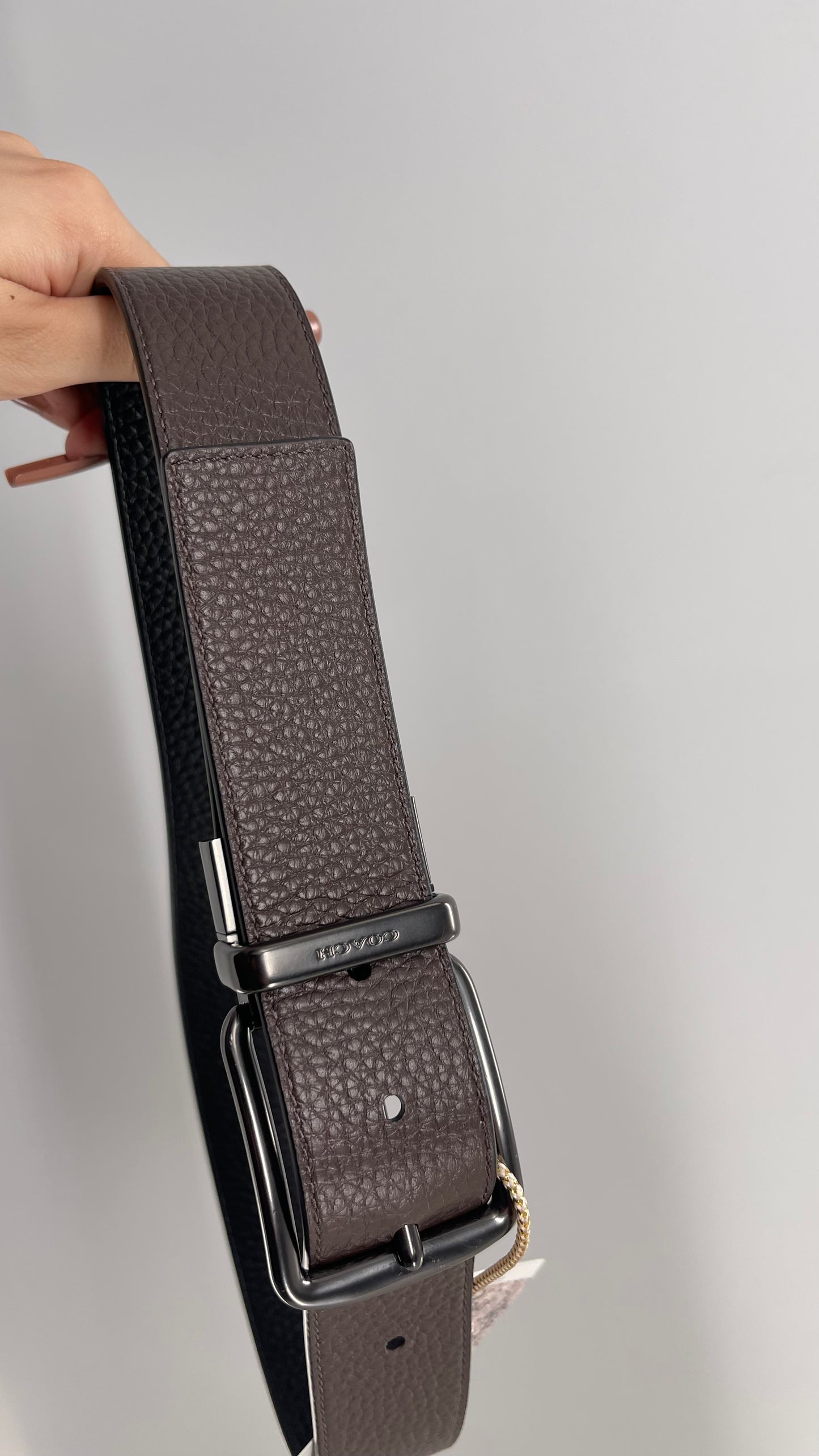 Coach Brown/Black Reversible Leather Belt (Small)