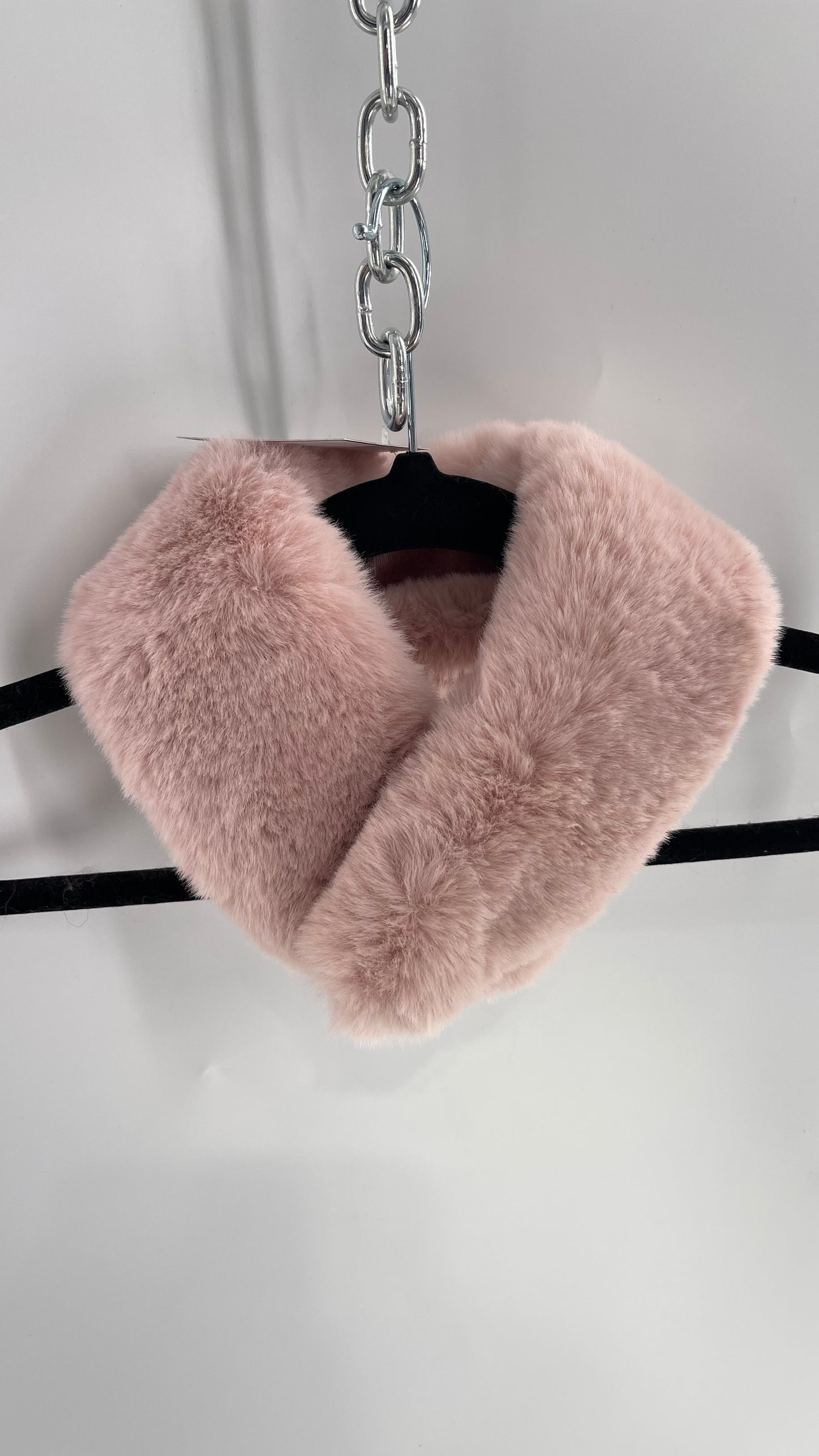 Muted Pink Fur Collar/Neck Warmer with Velvet Lining