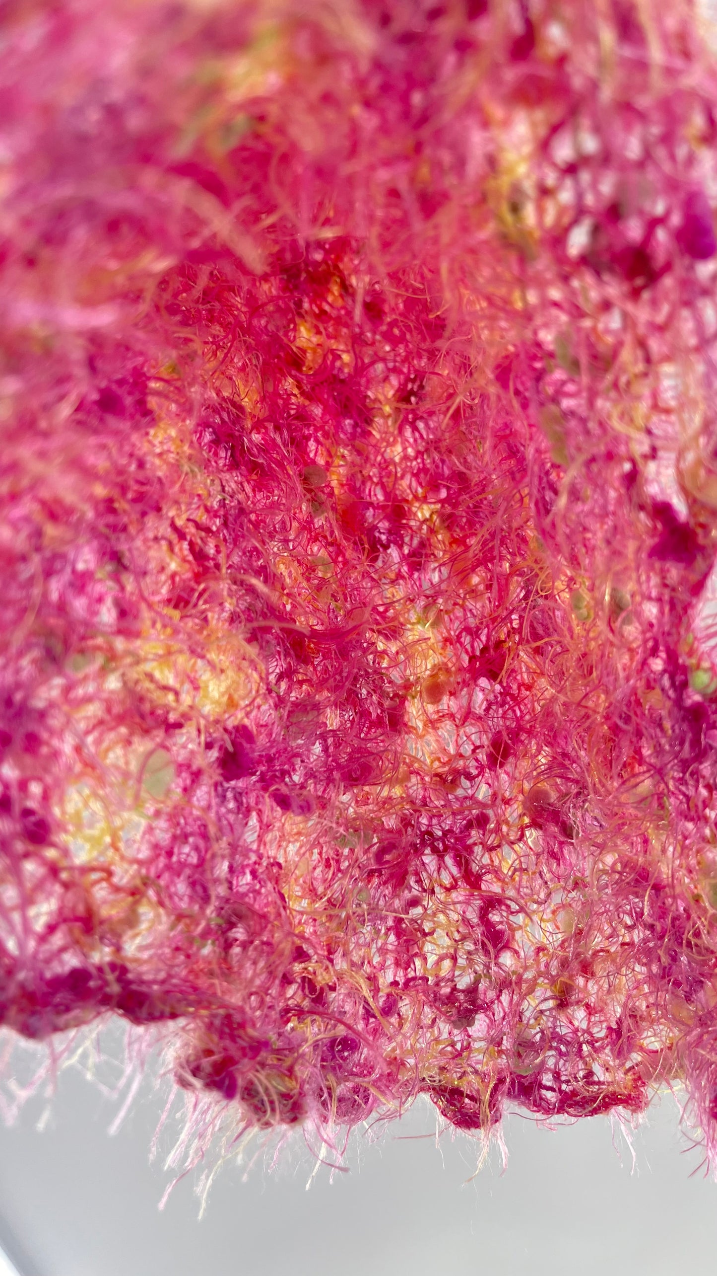 Vintage Pink Fuzzy Knit Scarf