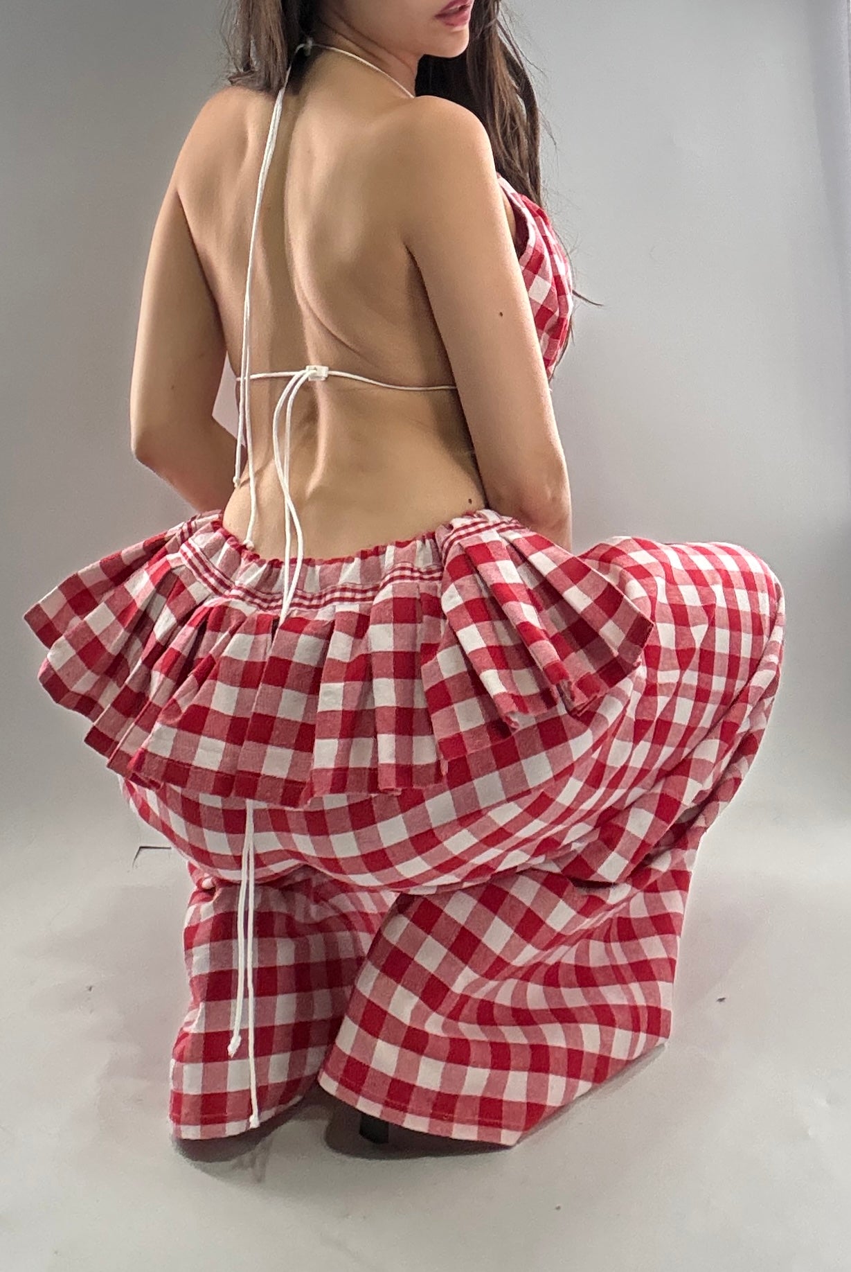 Vintage Handmade Picnic Red/White Gingham Two Piece Set (XS-L)