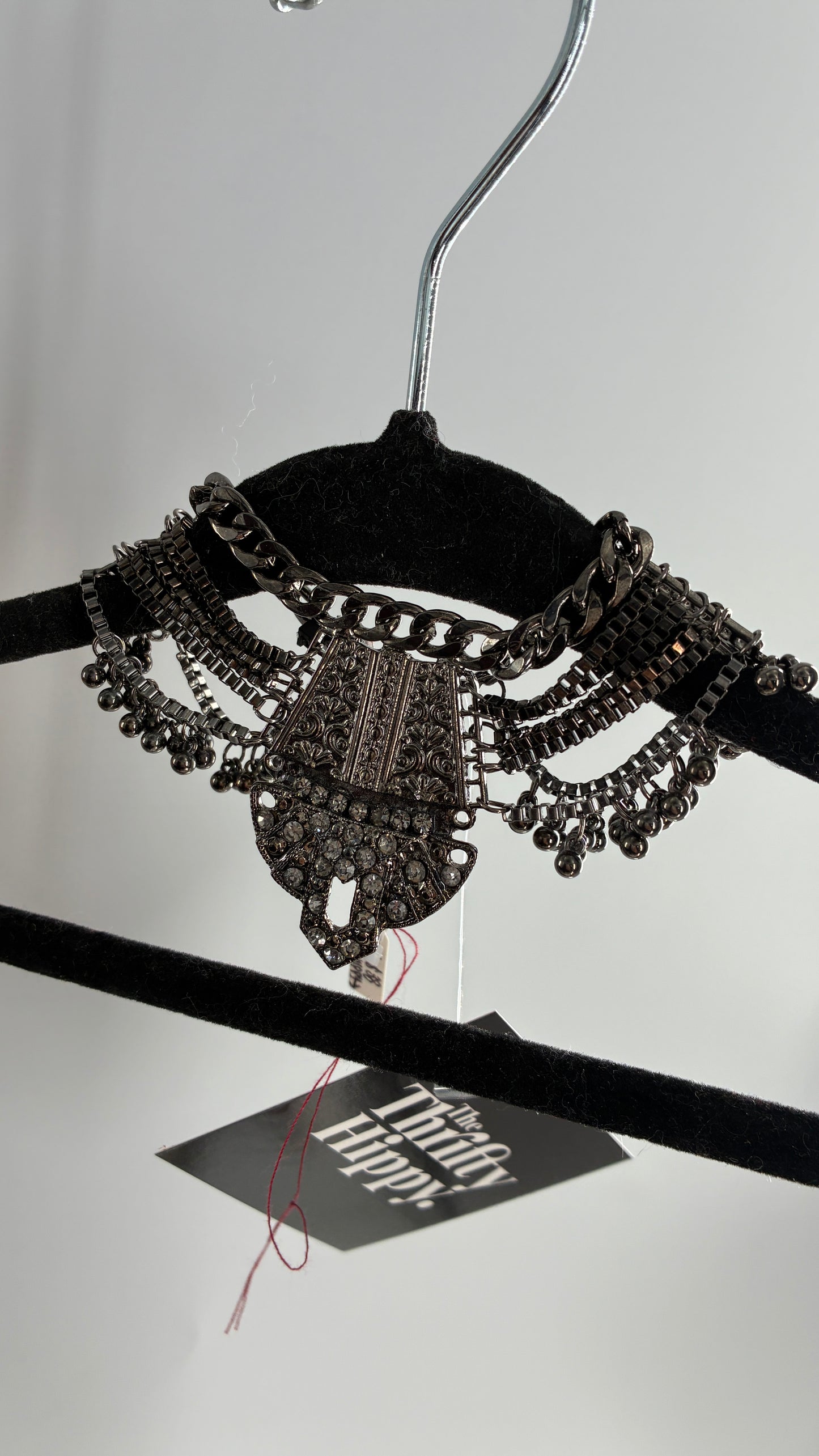 Free People Gun Powder Metal Elaborate Chain Bracelet/Anklet