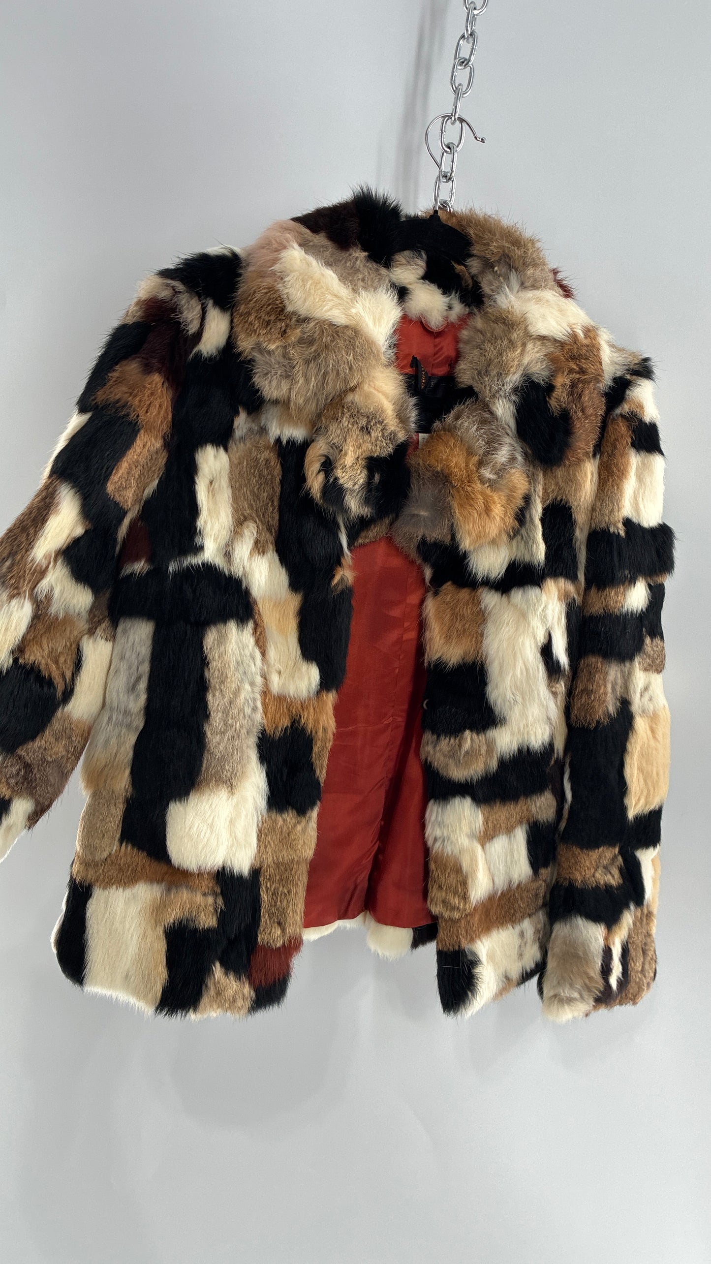 Vintage 1970s FURMOSTE Genuine French Rabbit Fur Patchwork Jacket (7/8)