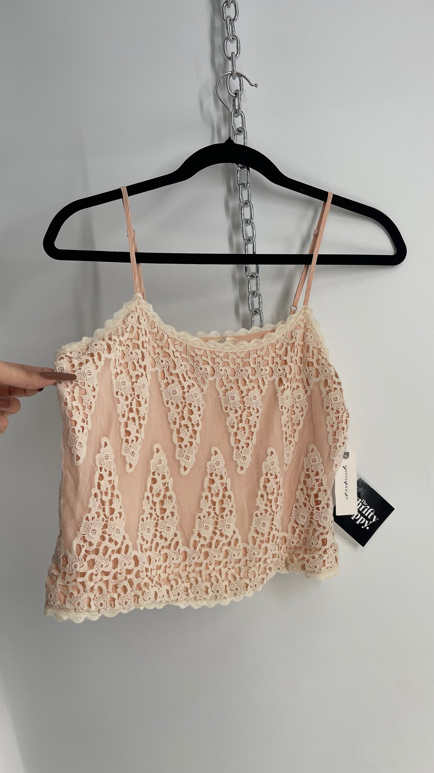 Anthropologie TINY Light Pink Camisole with Lace Detailing and Tags Attached (Small)