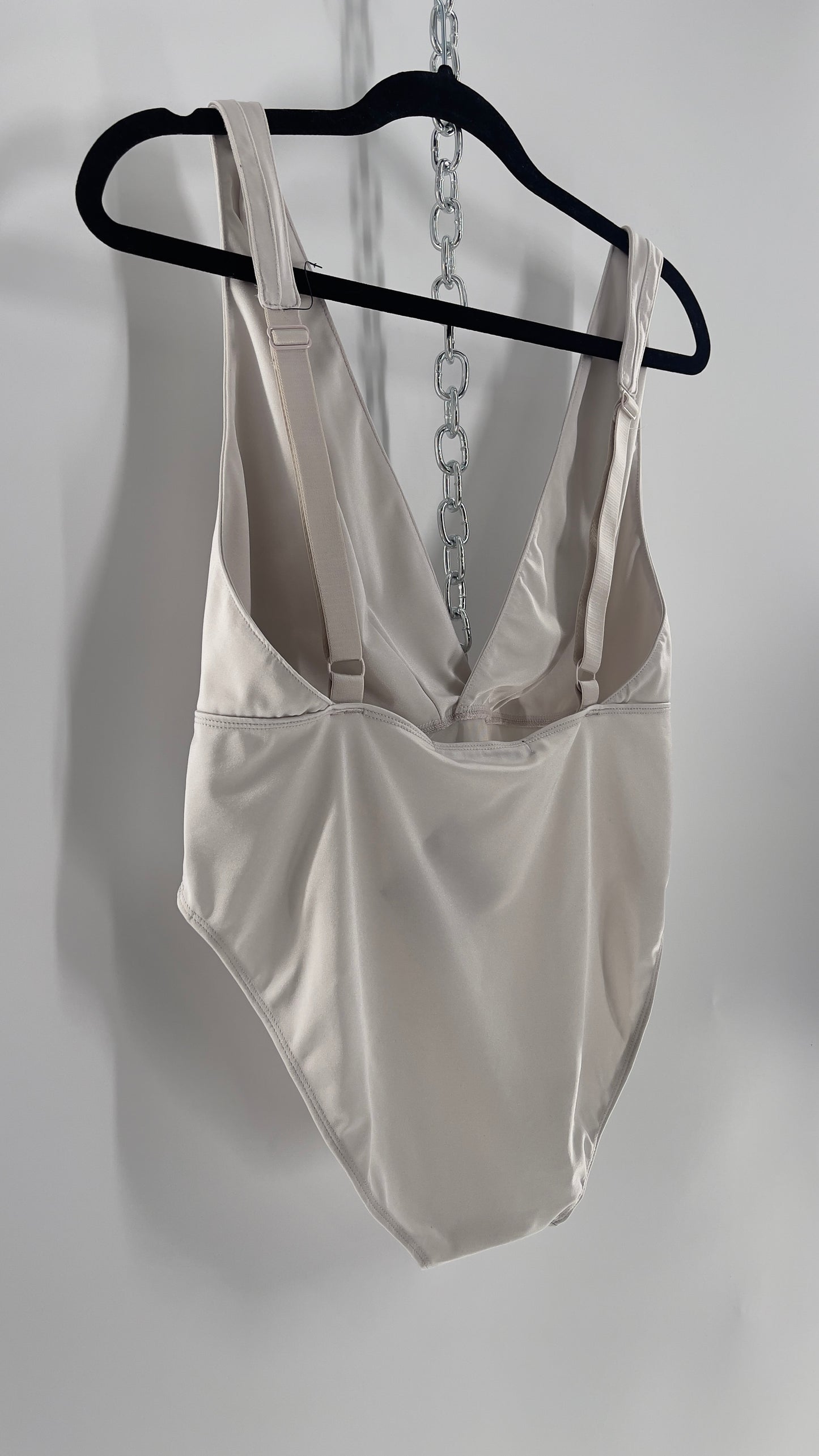 Urban Outfitters White Lycra Bodysuit (XL)