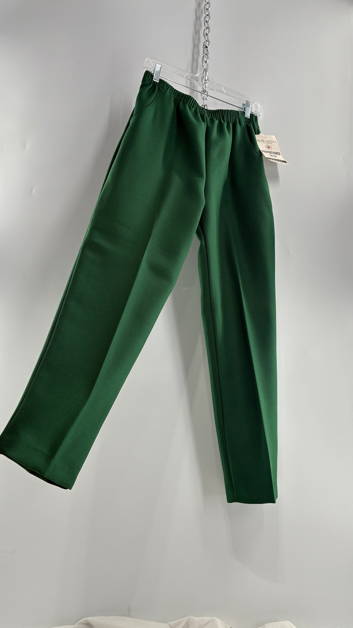 Deadstock Vintage Michel Laurence Green Pleated Trouser Pant (12)