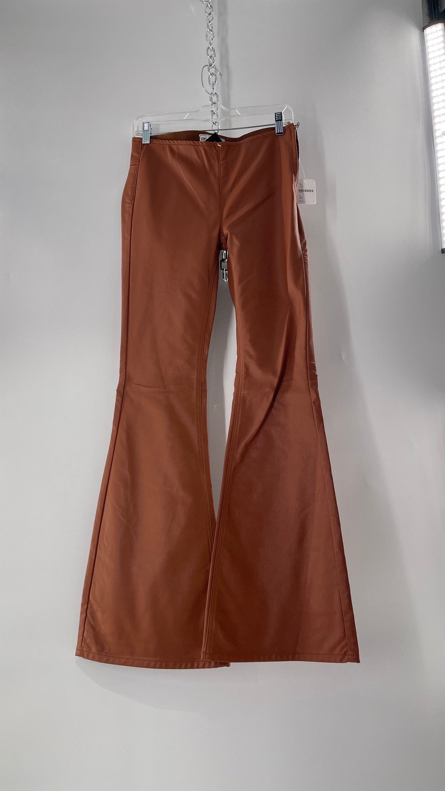Free People Cognac Vegan Leather Flare (26W)