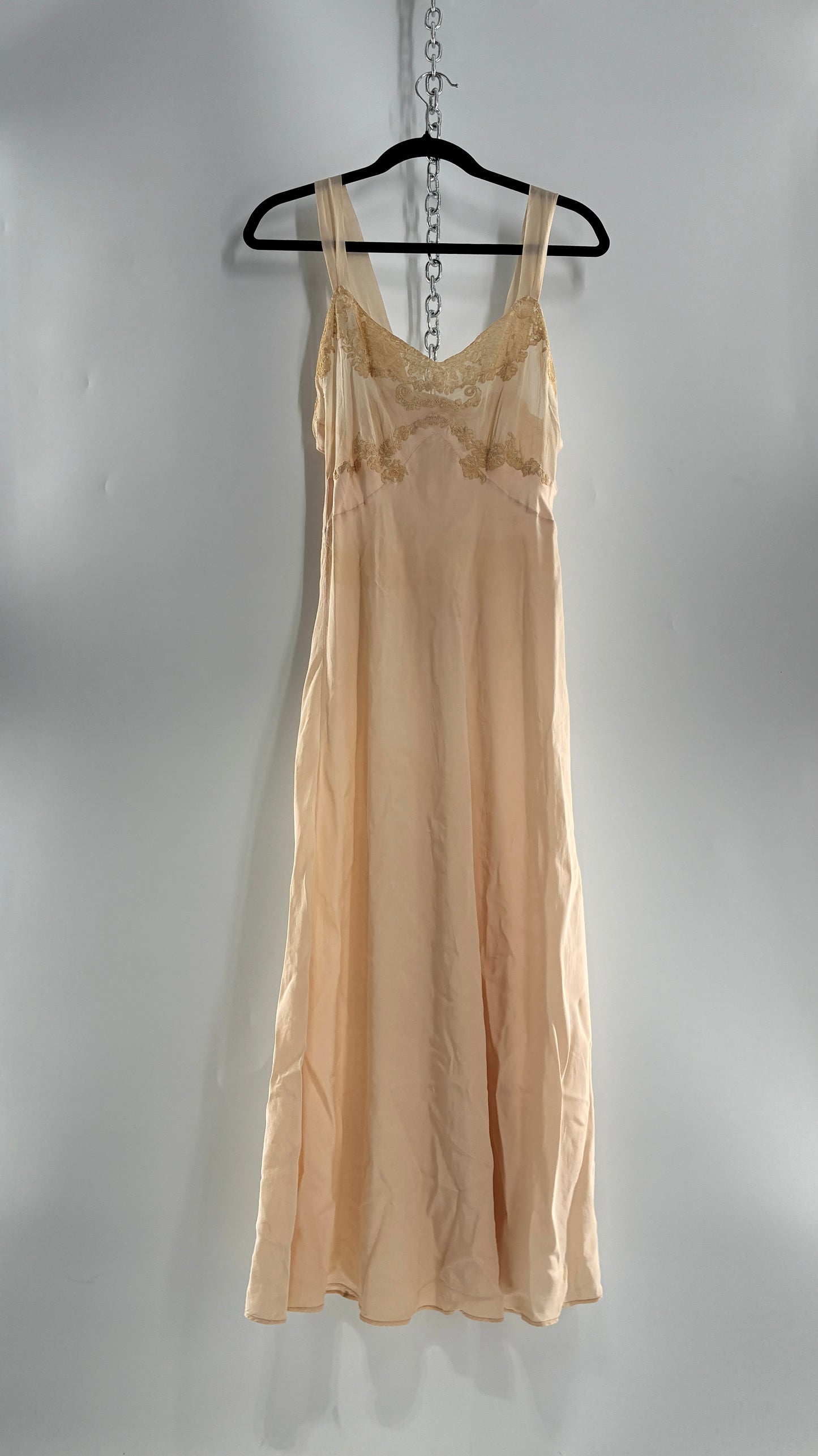 Vintage 1950s Handmade French Silk Nightgown Style Dress