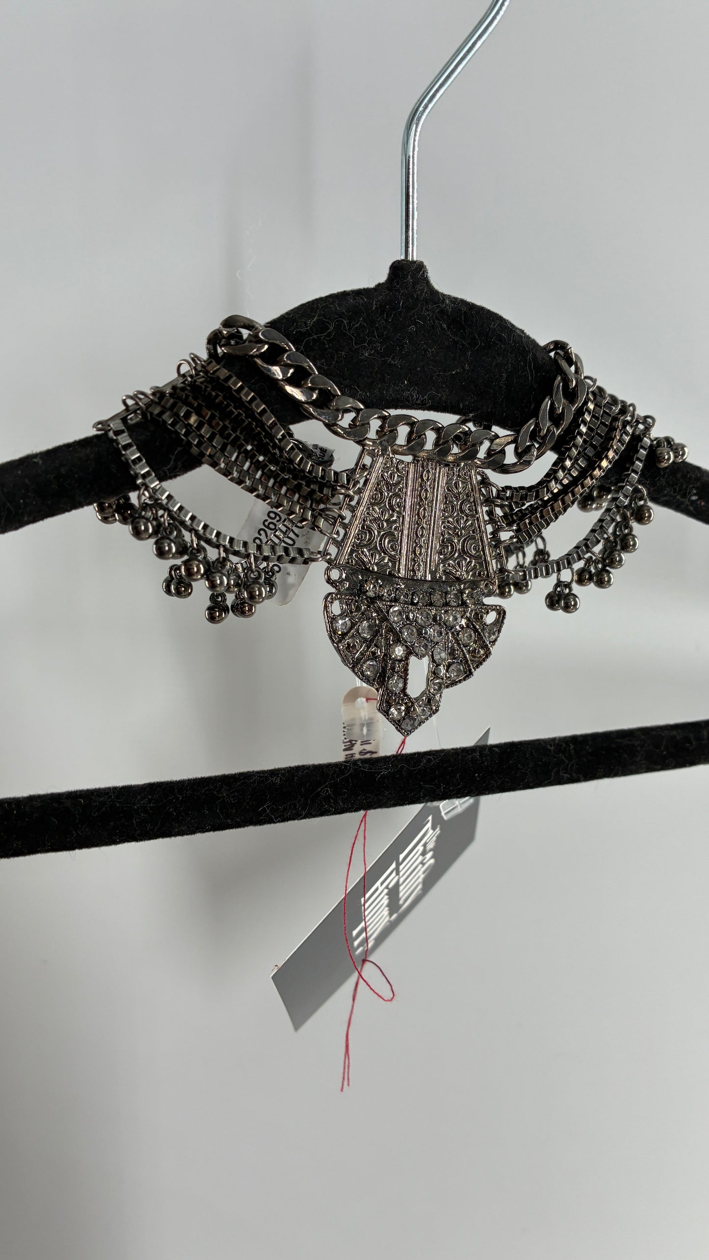 Free People Gun Powder Metal Elaborate Chain Bracelet/Anklet