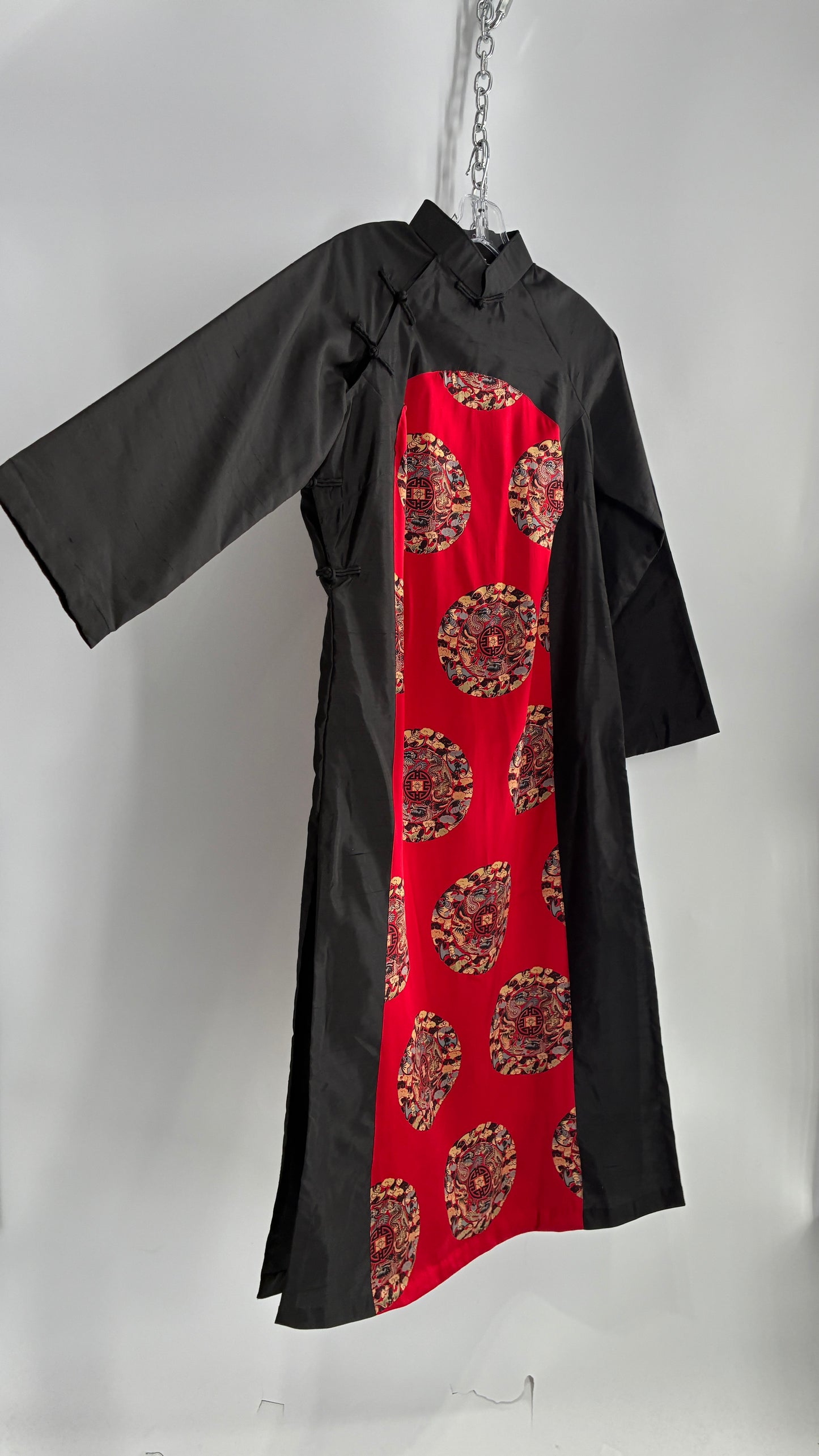 Vintage Qipao INDO-CHIC Black and Red Gown (Large)