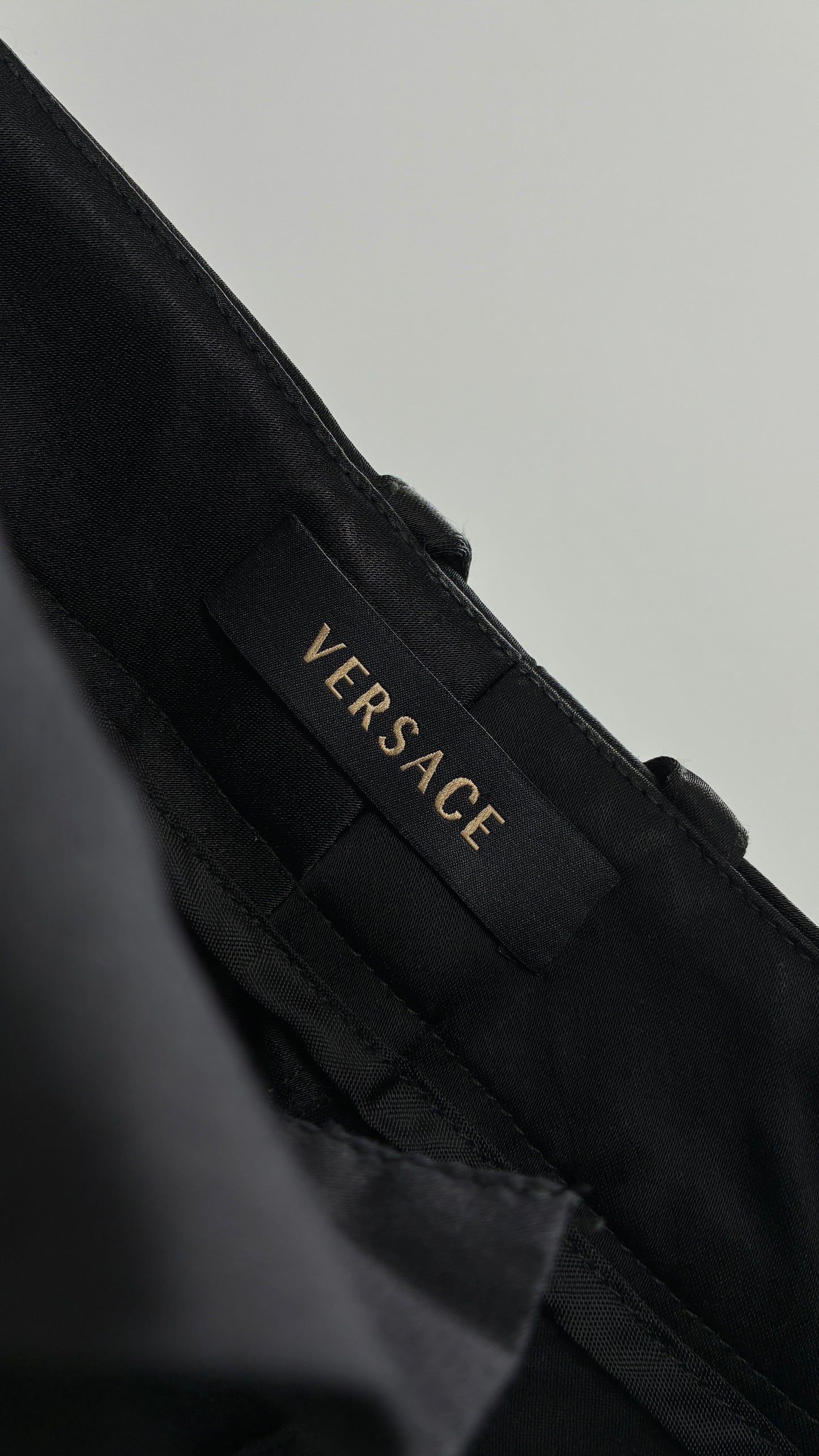 Vintage VERSACE Black Pleated Low Waisted Trouser (46/12)