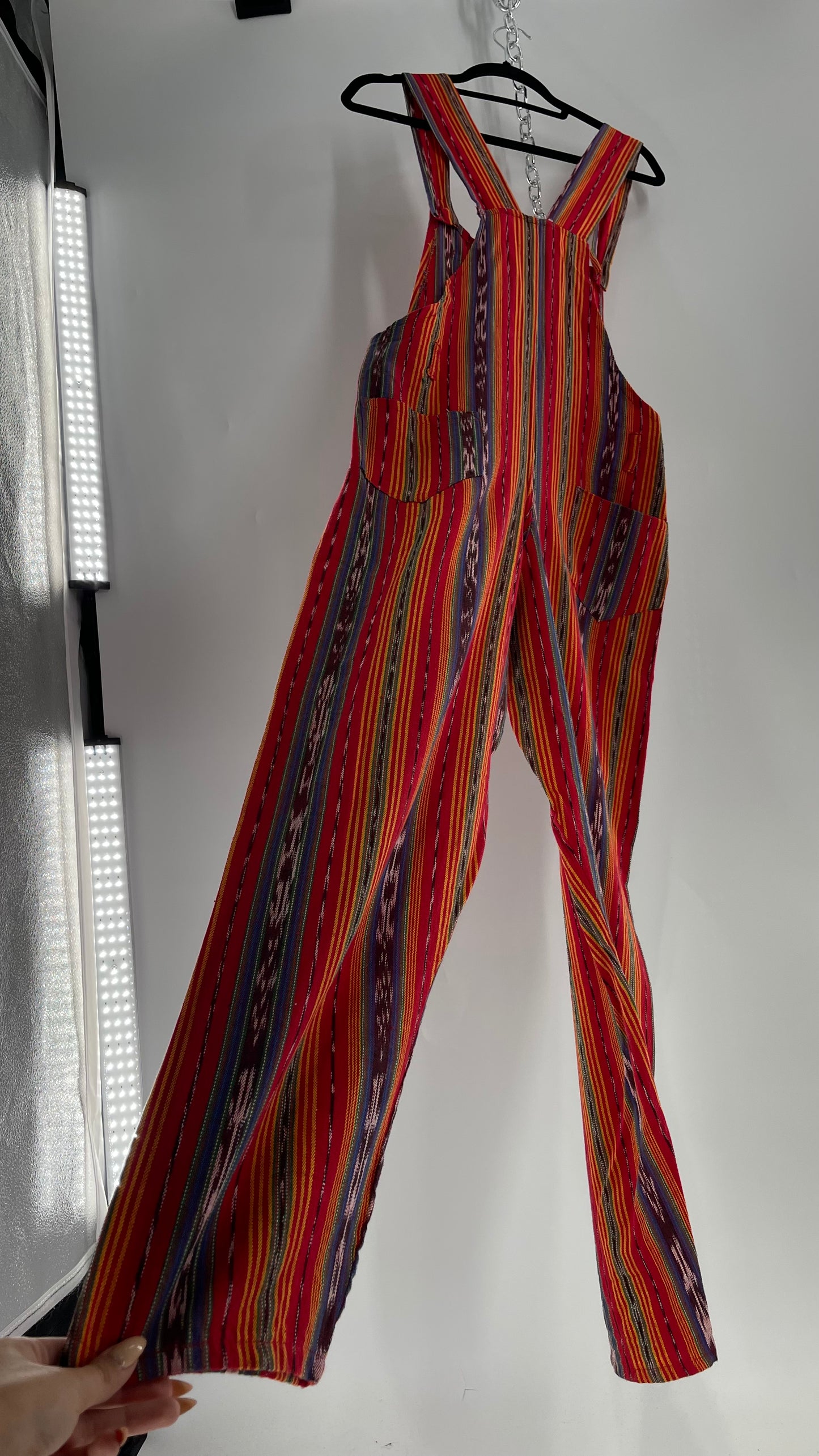 Vintage Red Baja 1970s Guatemalan Overalls (Medium)