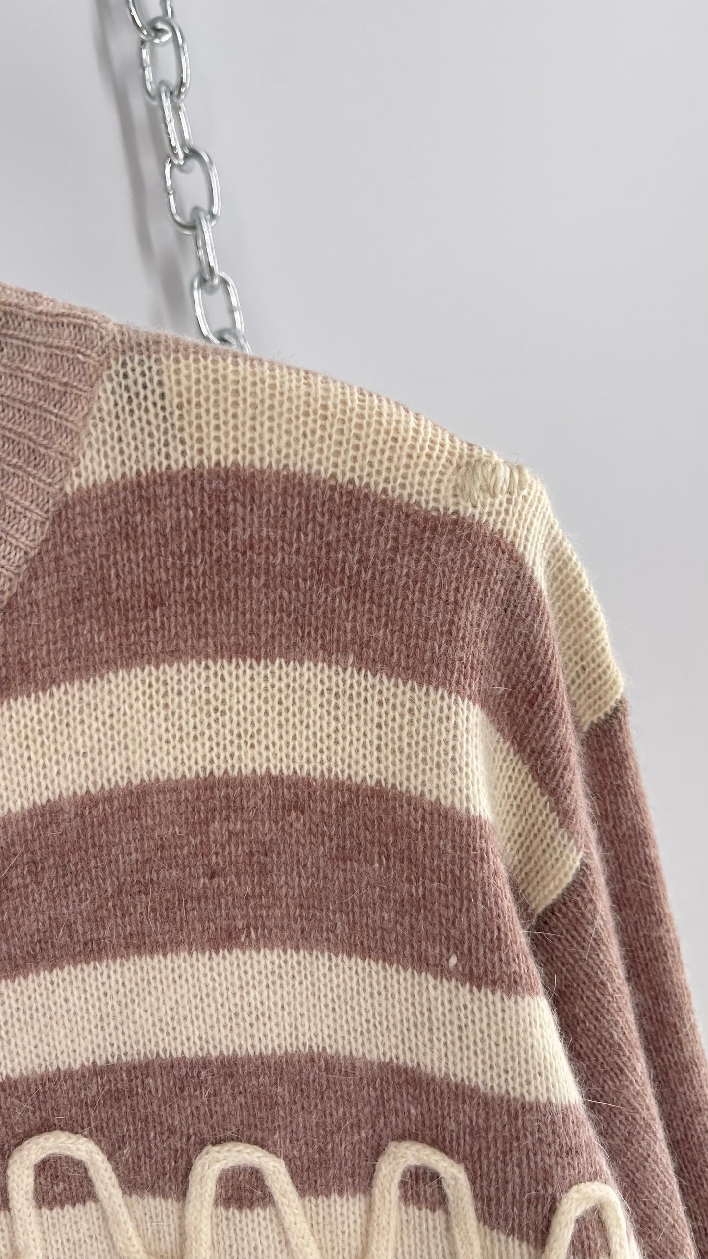 Deadstock Vintage Carducci Lambswool and Angora Rabbit Embroidered Sweater with Tags Attached (Medium)