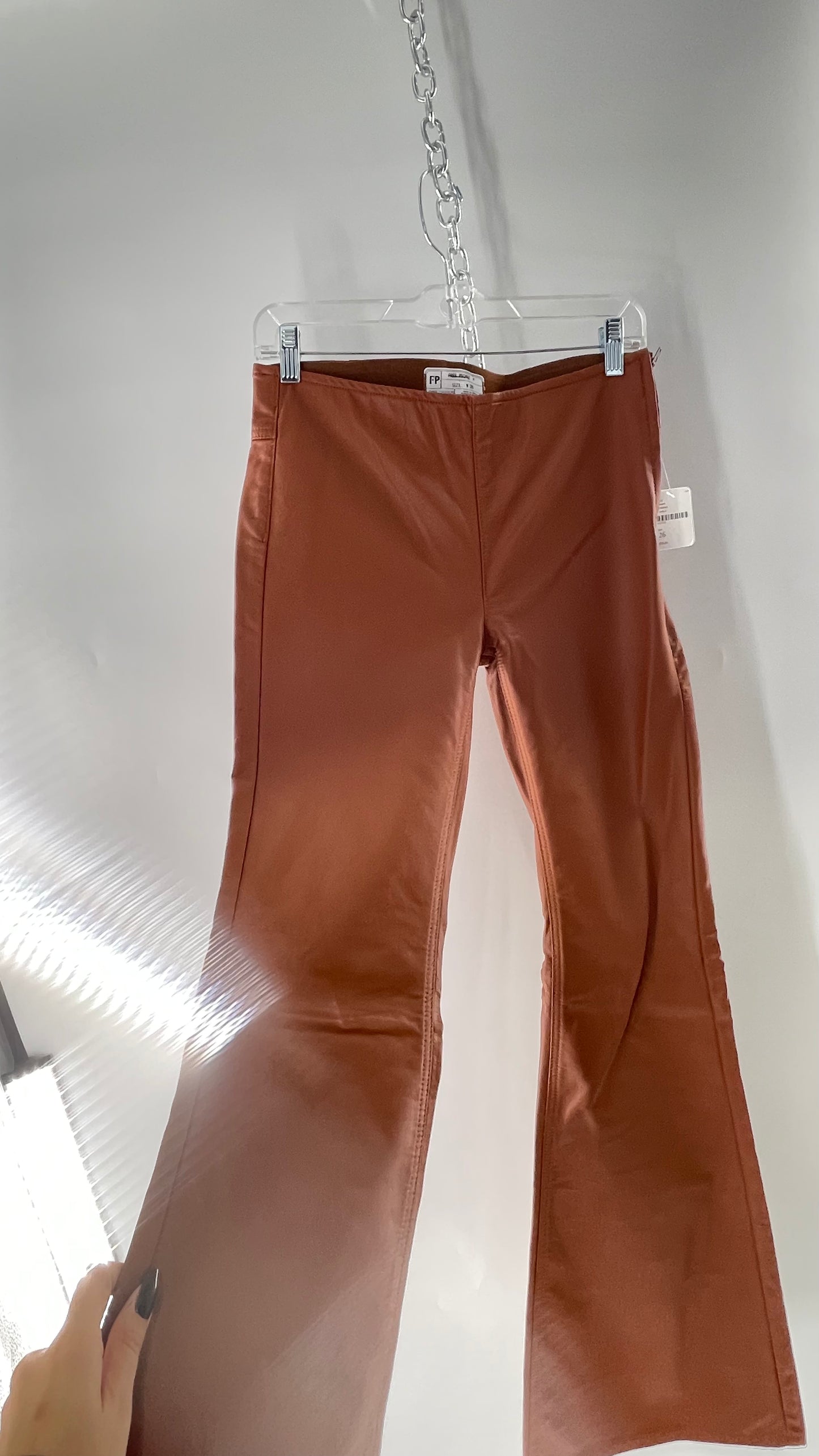 Free People Cognac Vegan Leather Flare (26W)