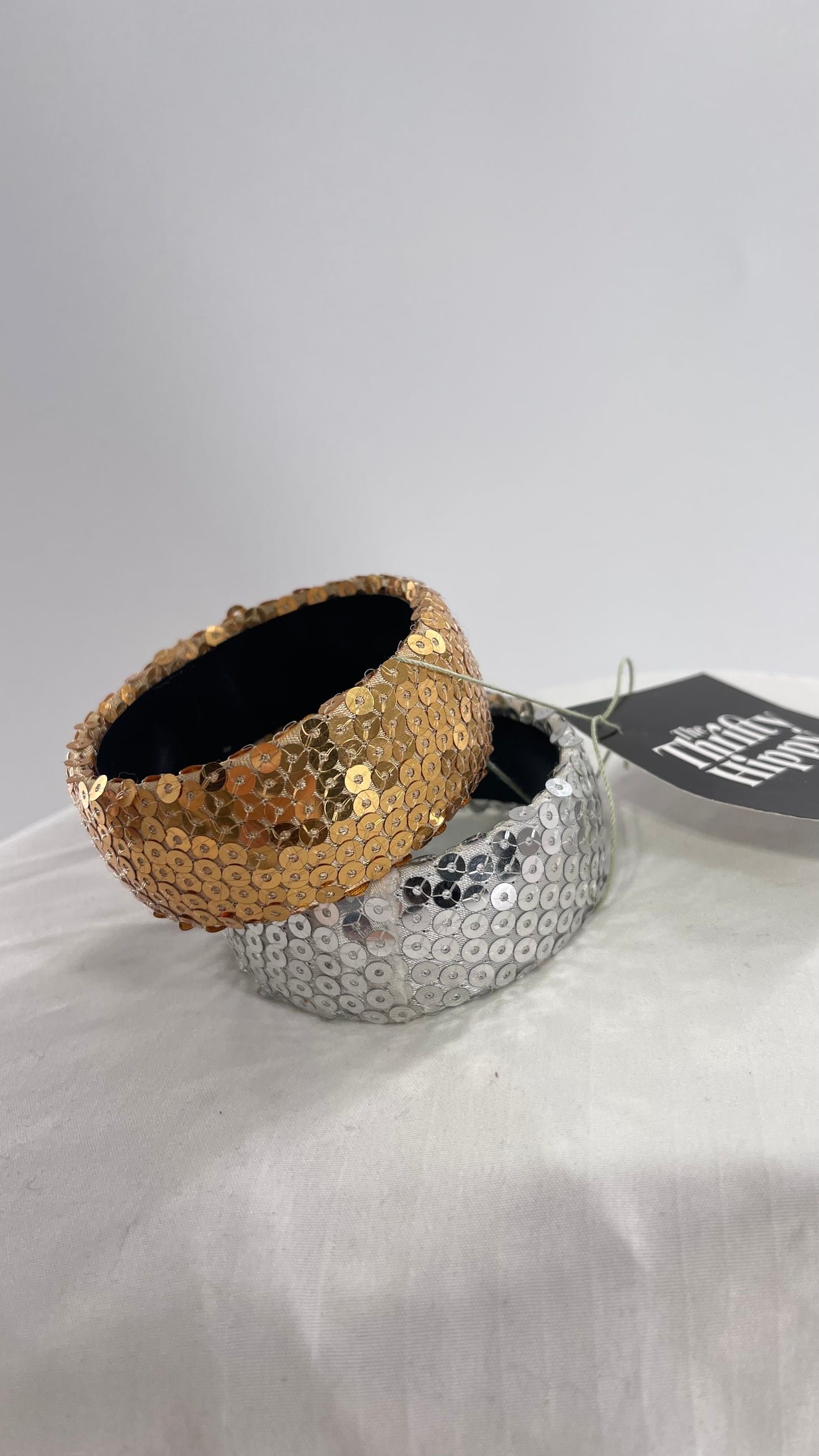 Vintage Sequin Metallic Rocker Bangles