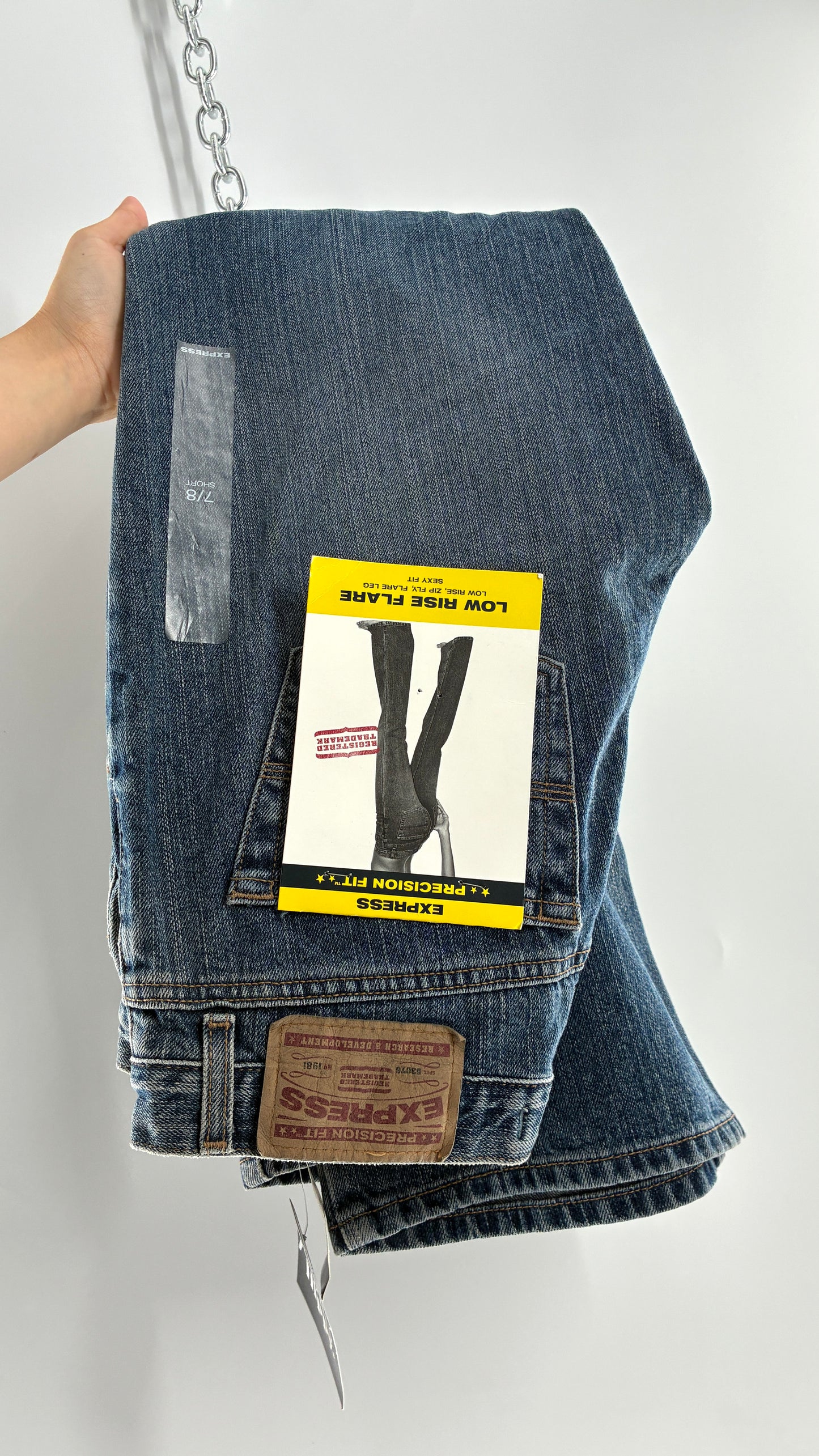 Deadstock Vintage EXPRESS Low Rise Flared Jeans (7/8)