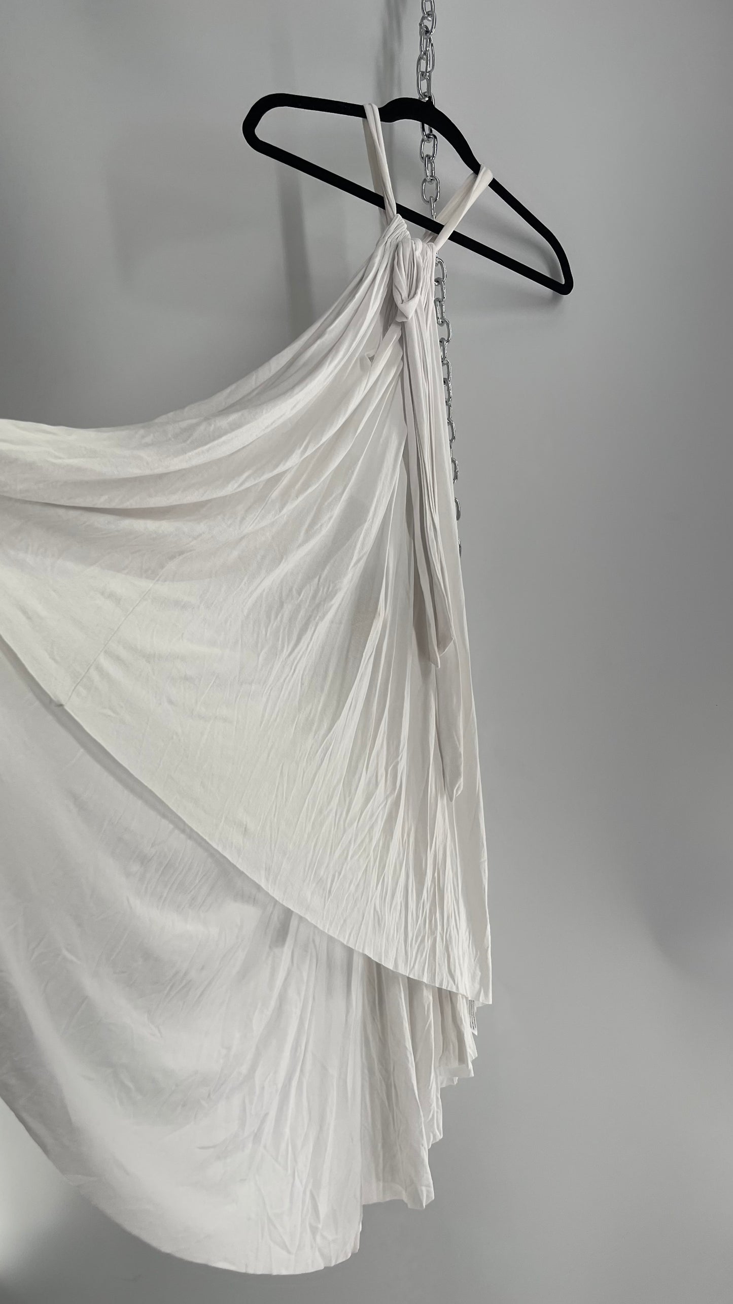 Free People White Adjustable Lycra Dress (Small)