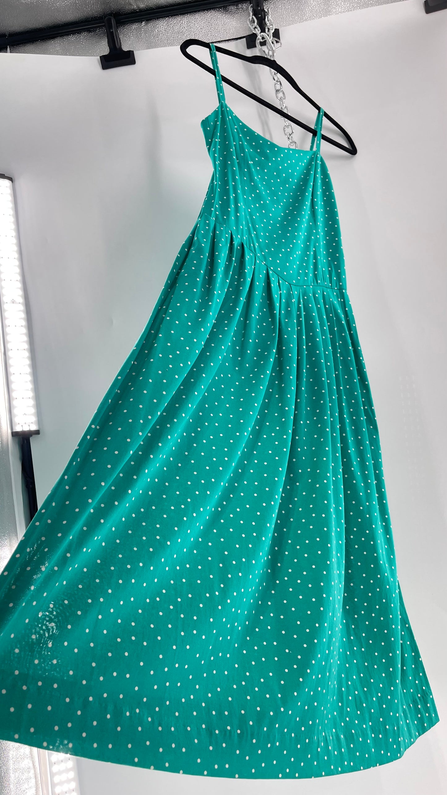 Vintage Laura Ashley Teal Polka Dot (8)
