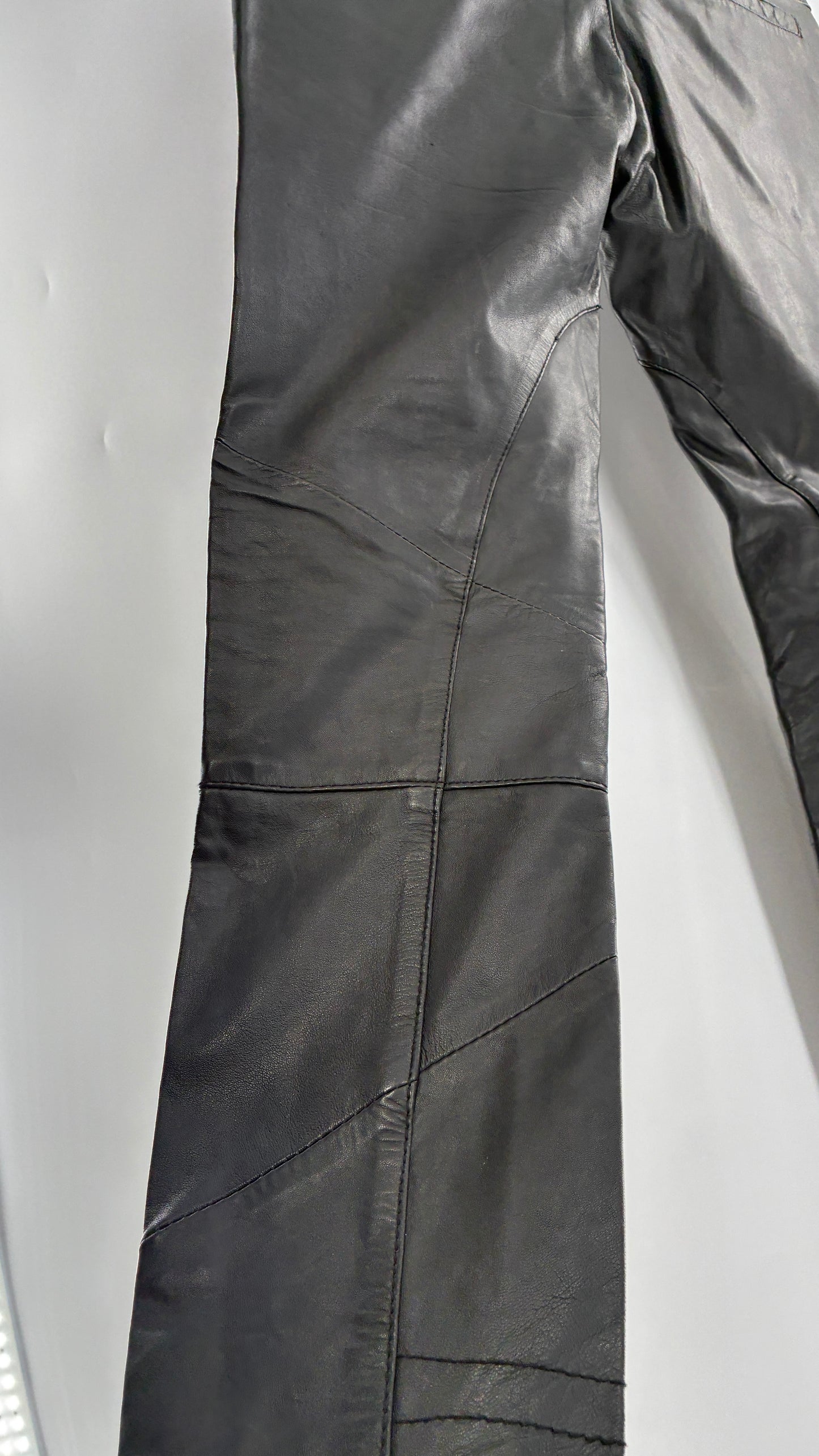 ASOS Low Rise Genuine Leather Patchwork Style Motorcycle Pants (6)