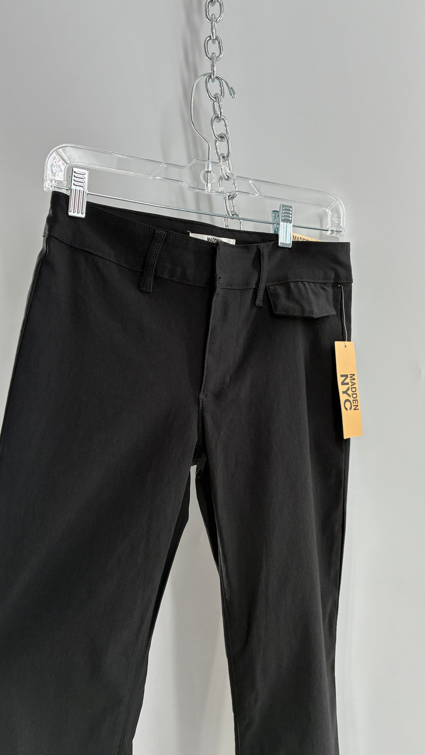 Deadstock Vintage MADDEN NYC Stretchy Black Mid Rise Flare (Small)