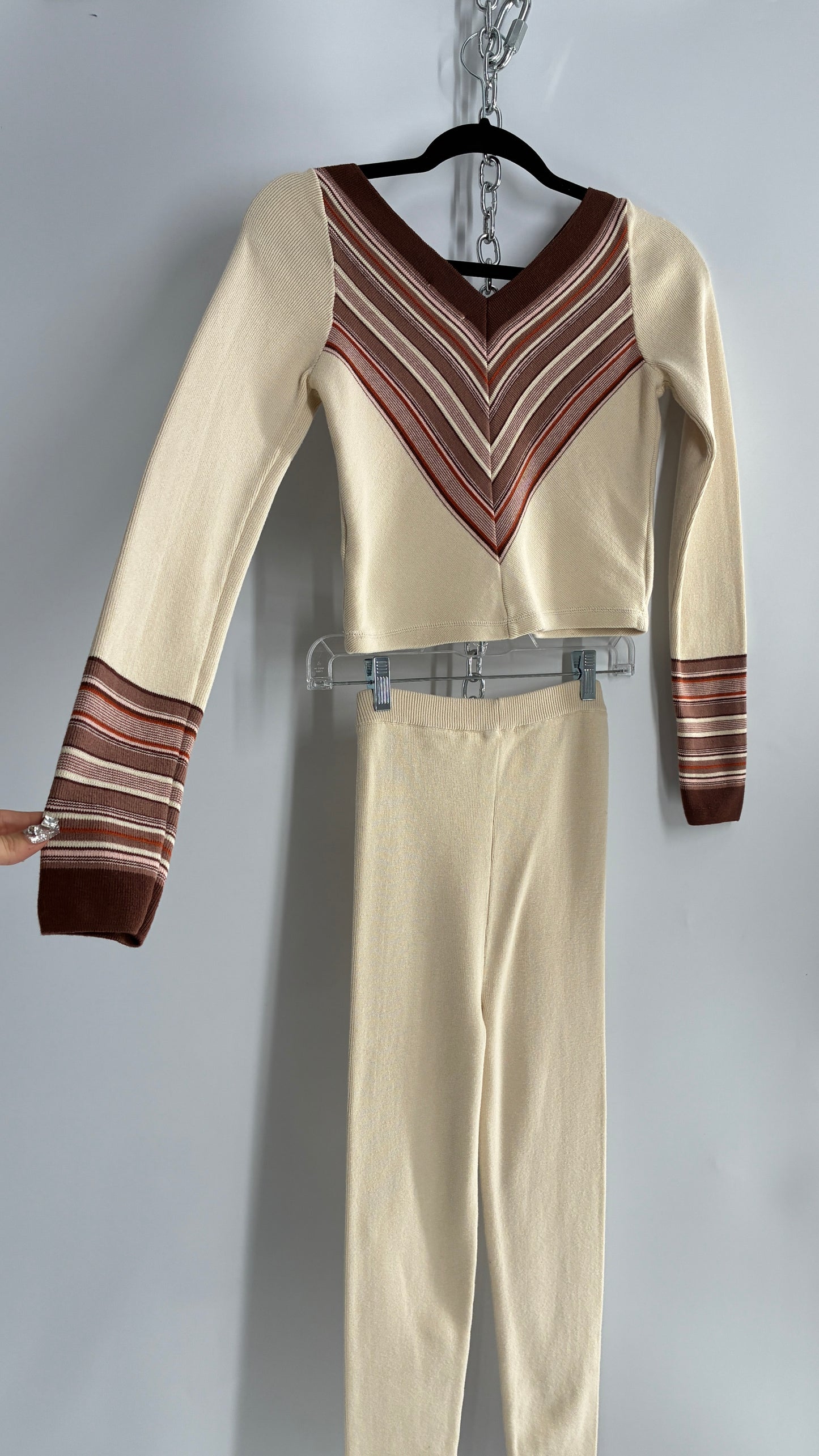Intimately Free People Worn Knit 70s Style 2 Piece Set (Small)