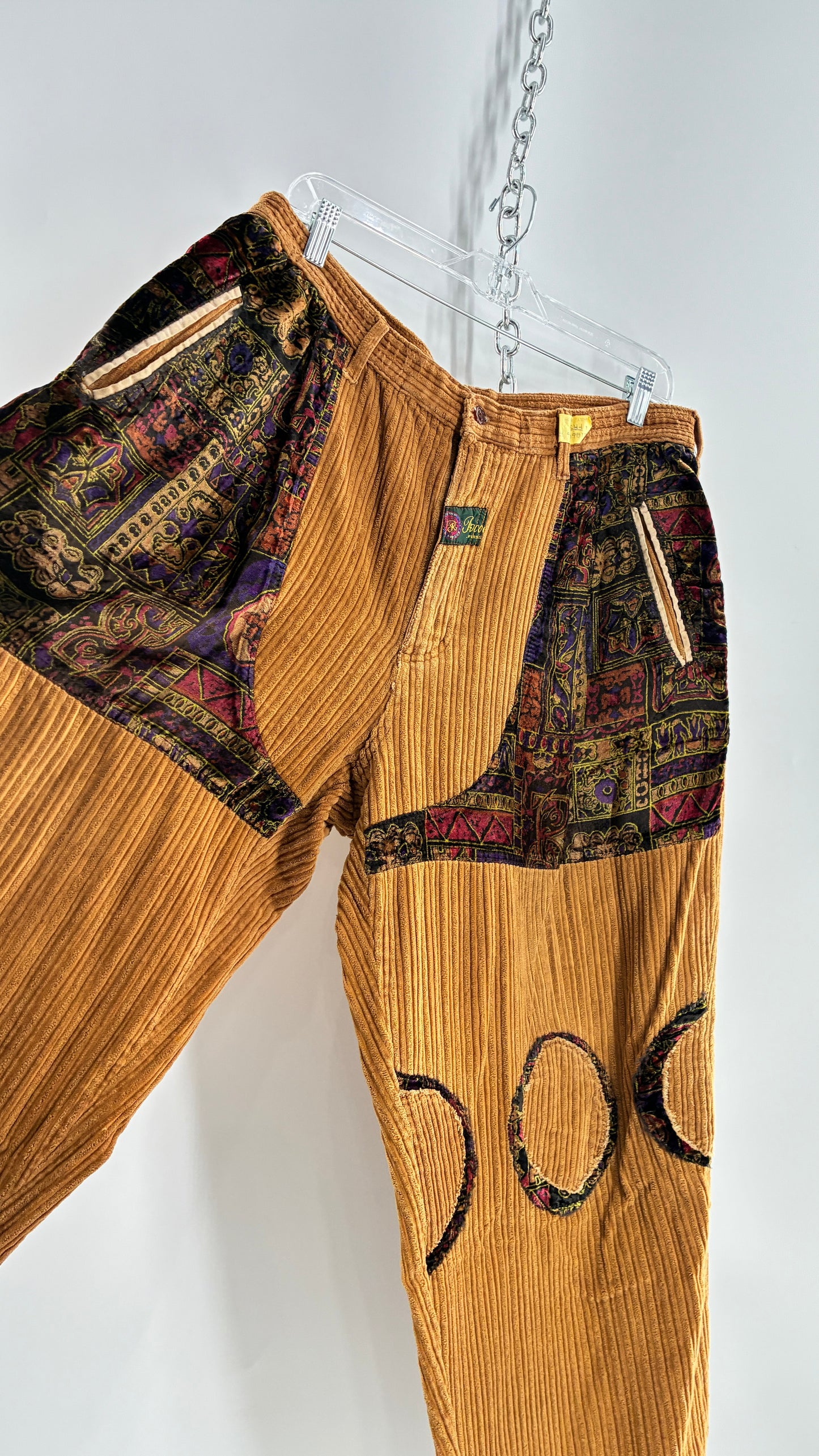 Vintage Men’s 1980s ROCOCO Le Parisien Corduroy Patchwork Pants (Medium)