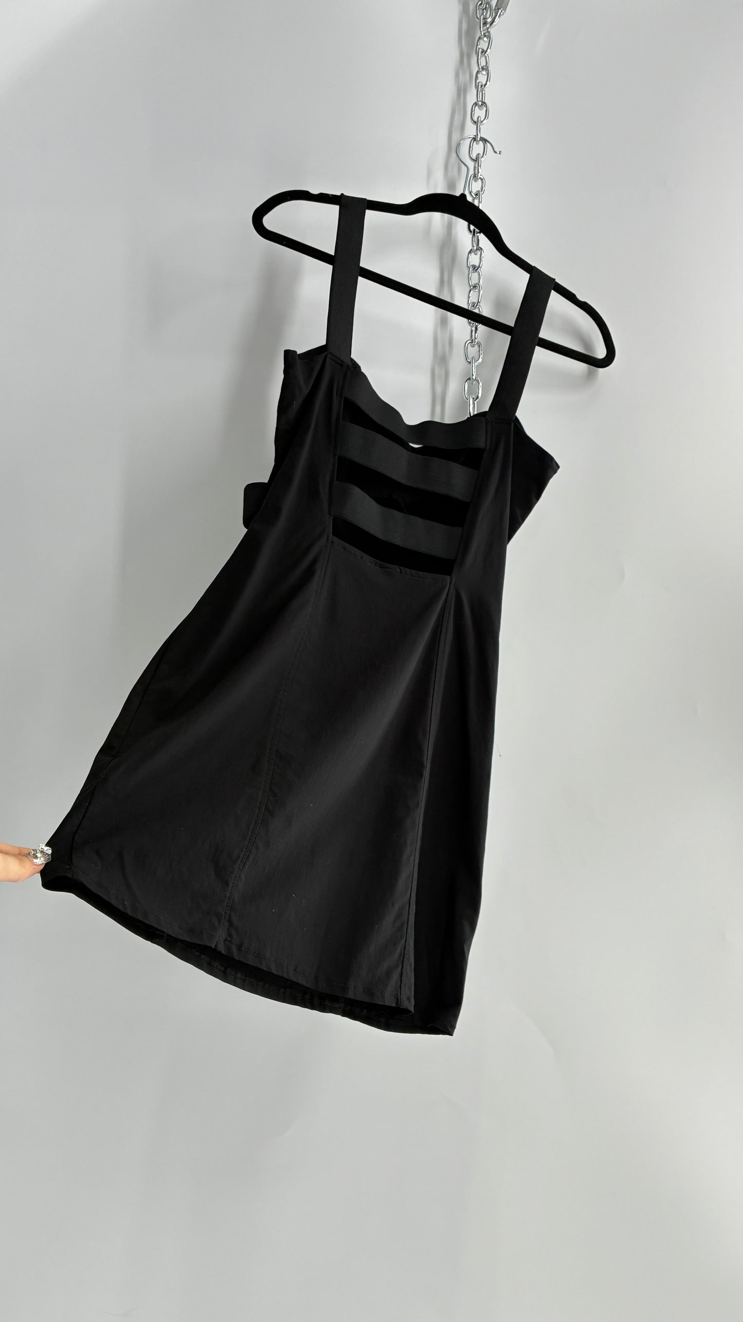 Vintage Black Cut Out Mini Dress (14)